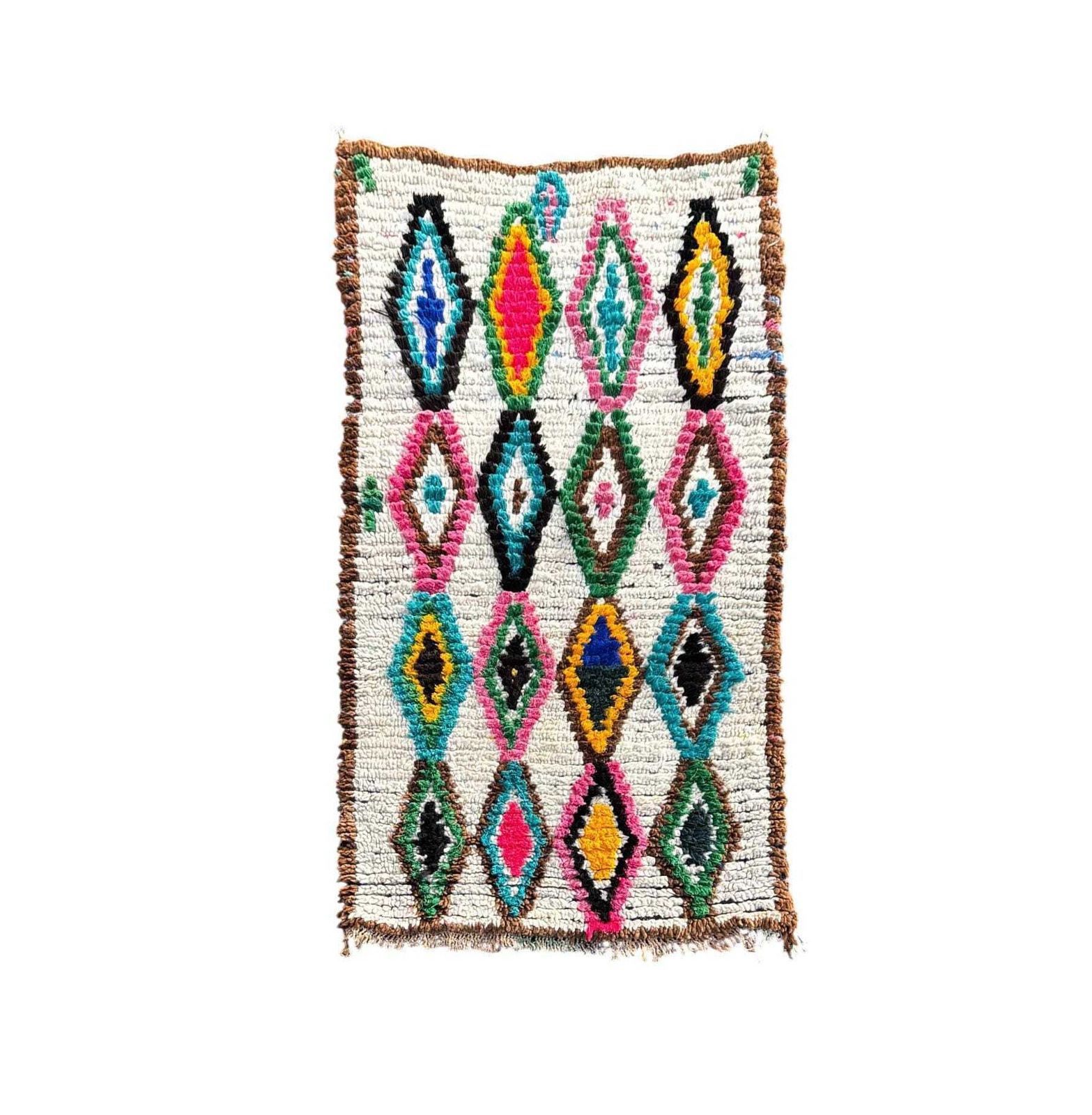 Moroccan Beni Ourain Rug In Wool, 90x160 Cm, Vintage Berber Rug, Black And White Rug, Natural Wool Rug, Hallway Runner photo furniture