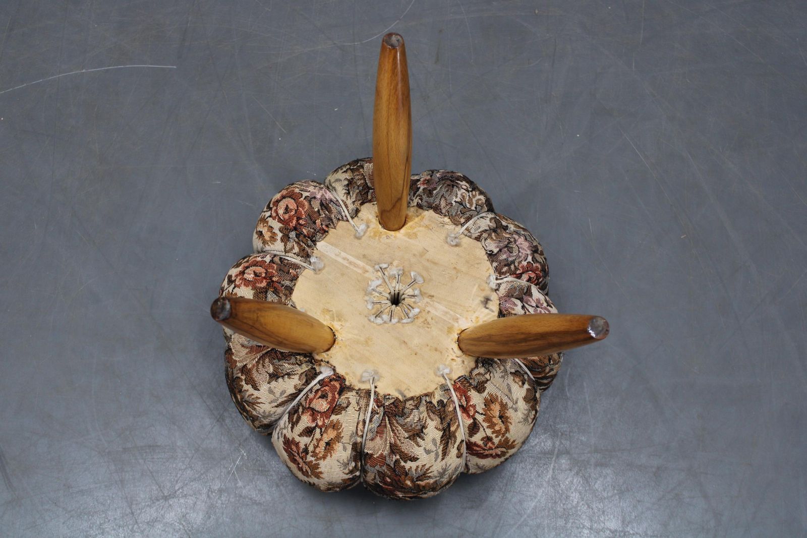 Mid Century Czech Upholstered Stool, Beech Wood, 1950s photo buy