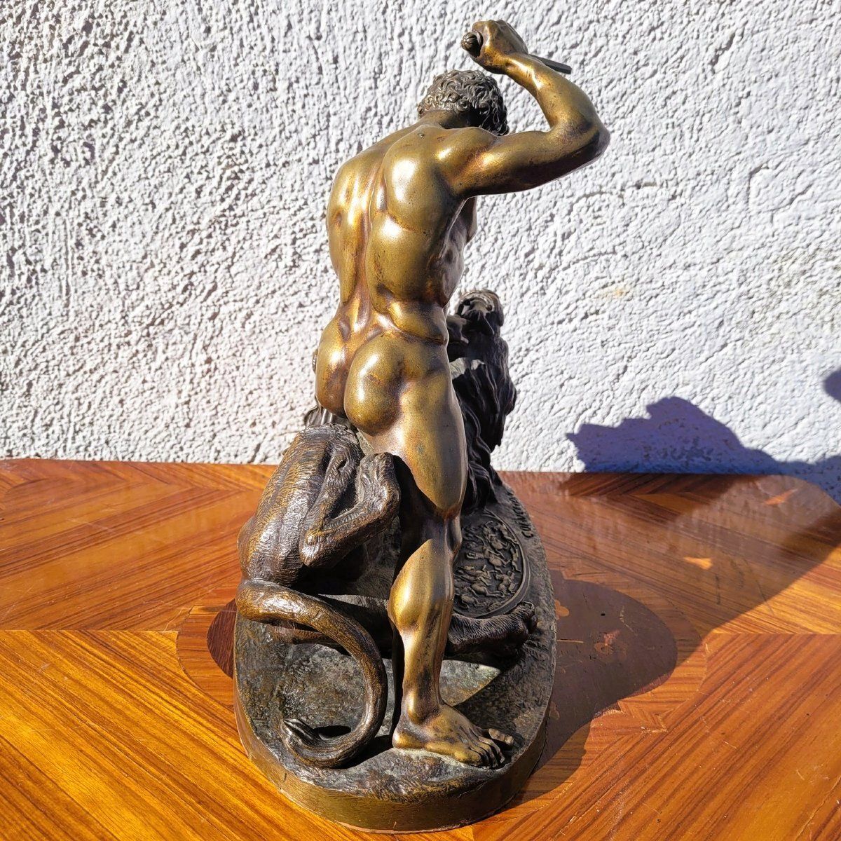 photo furniture Coinchon, Alexander And The Lion Of Bazaar, Signed Bronze, 19th Century