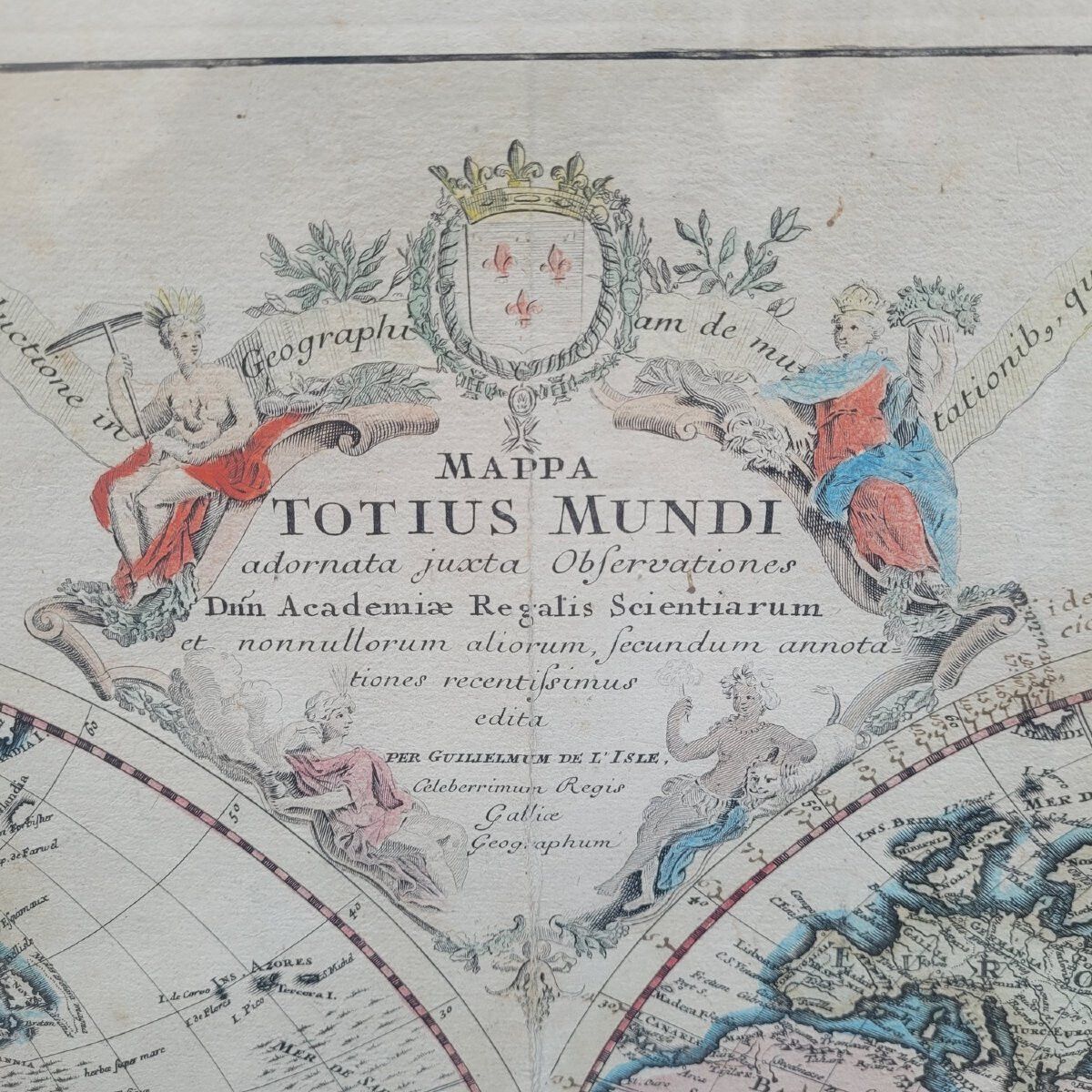 G De L'isle  Ieremiah Wolff  6 Engravings On The Continents, 18th Century photo vinterior