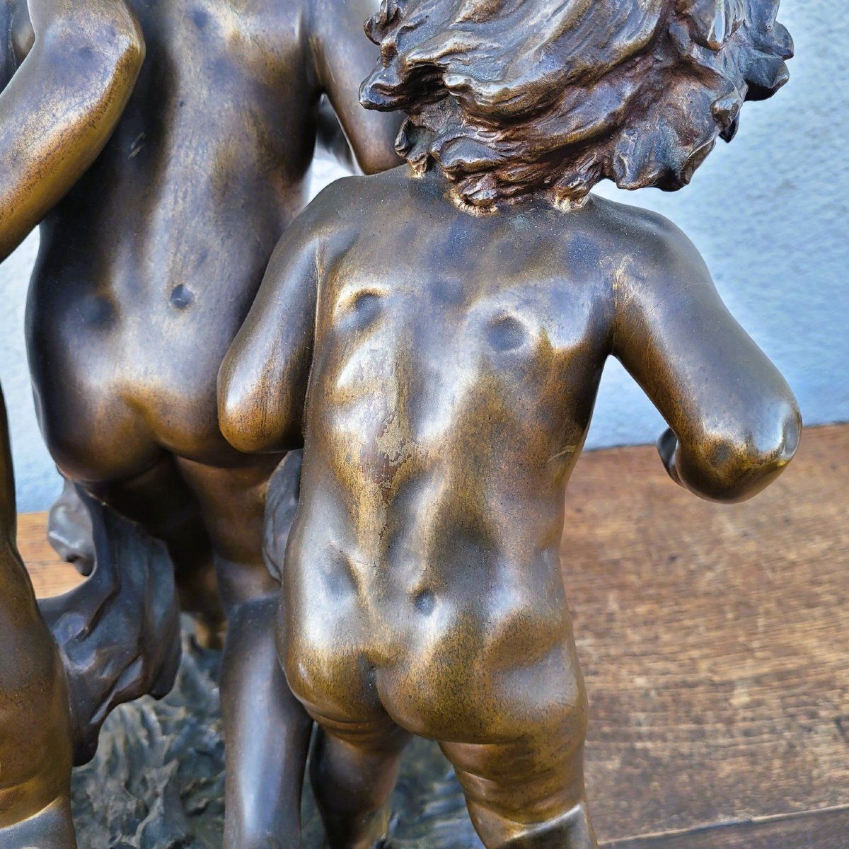 photo for sale C Monginot, 3 Putti, Signed Bronze, Late 19th/Early 20th Century