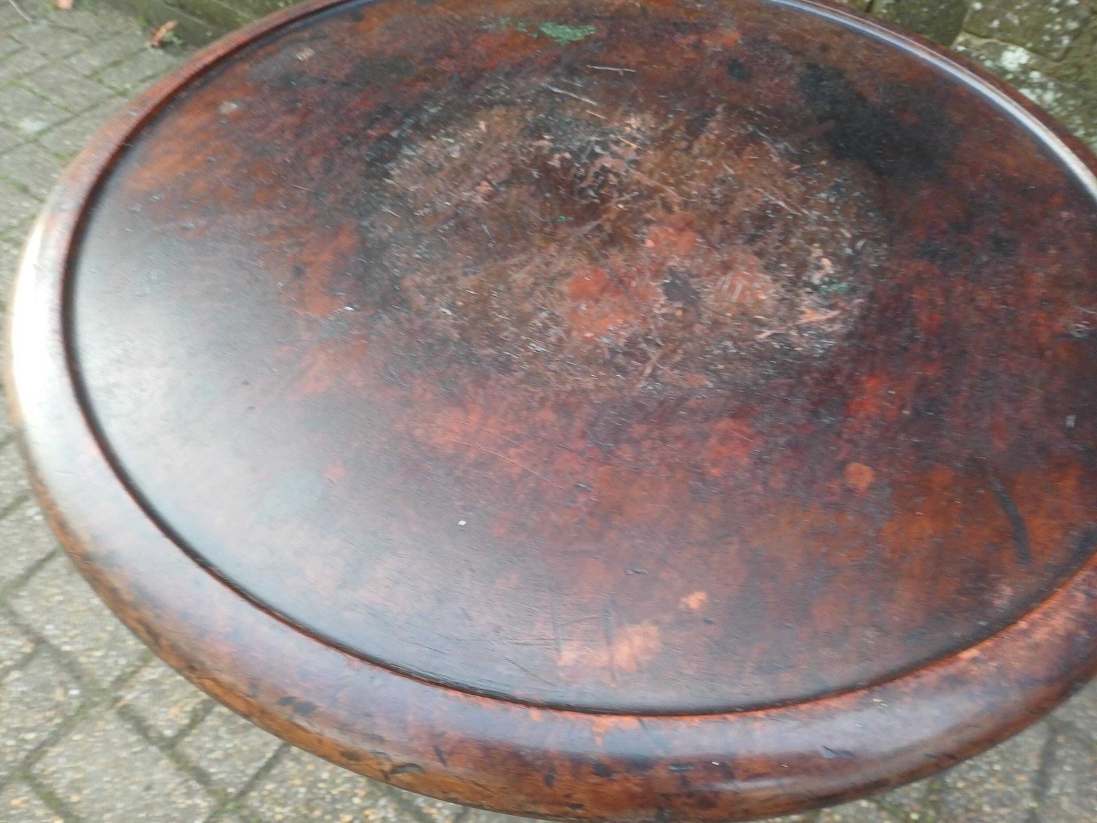 Victorian Mahogany Wine Table Side Table Antique Occasional Lamp Table Tripod Base Turned Column Sturdy Top Deep Patina photo Furniture