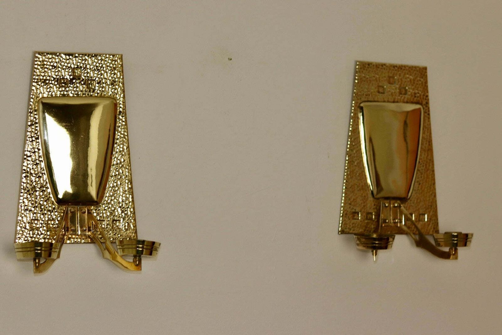 Pair Of Art Nouveau Brass Sconces, Early 20th Century. photo for sale