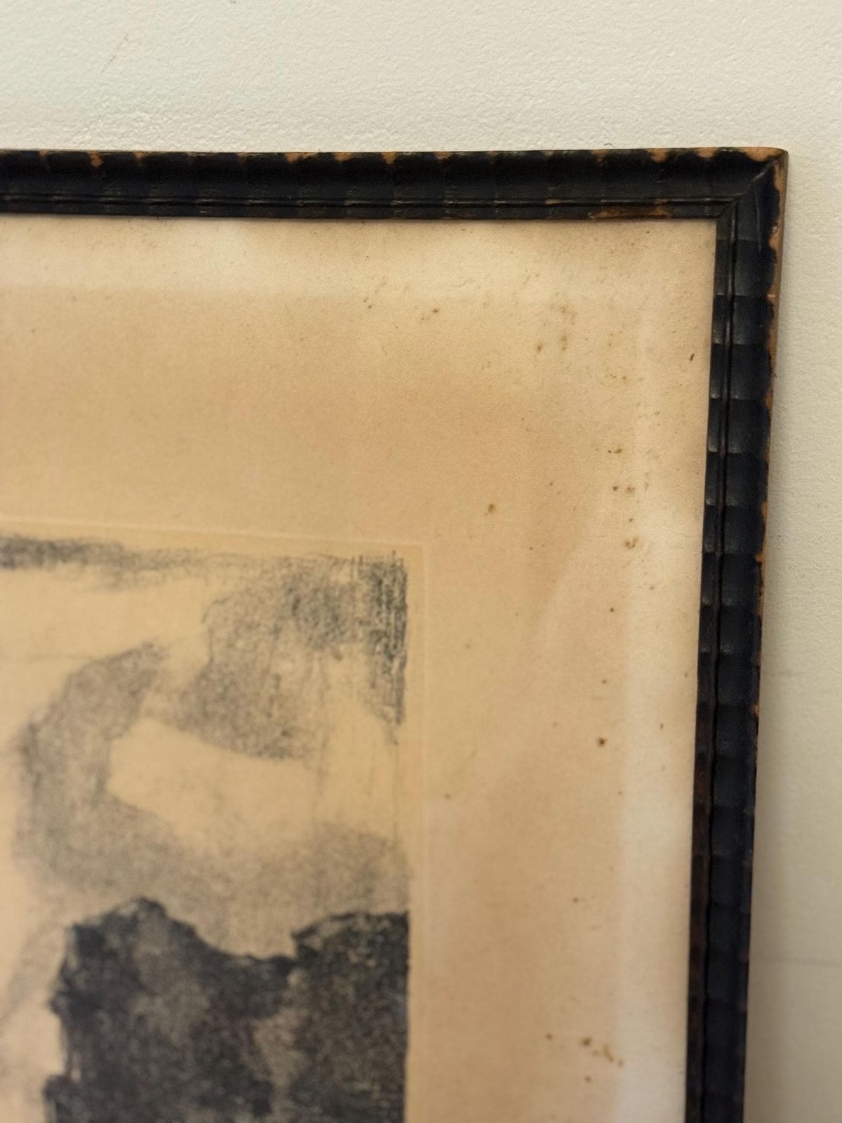 Antique Carved Frame Landscape Sketch photo buy