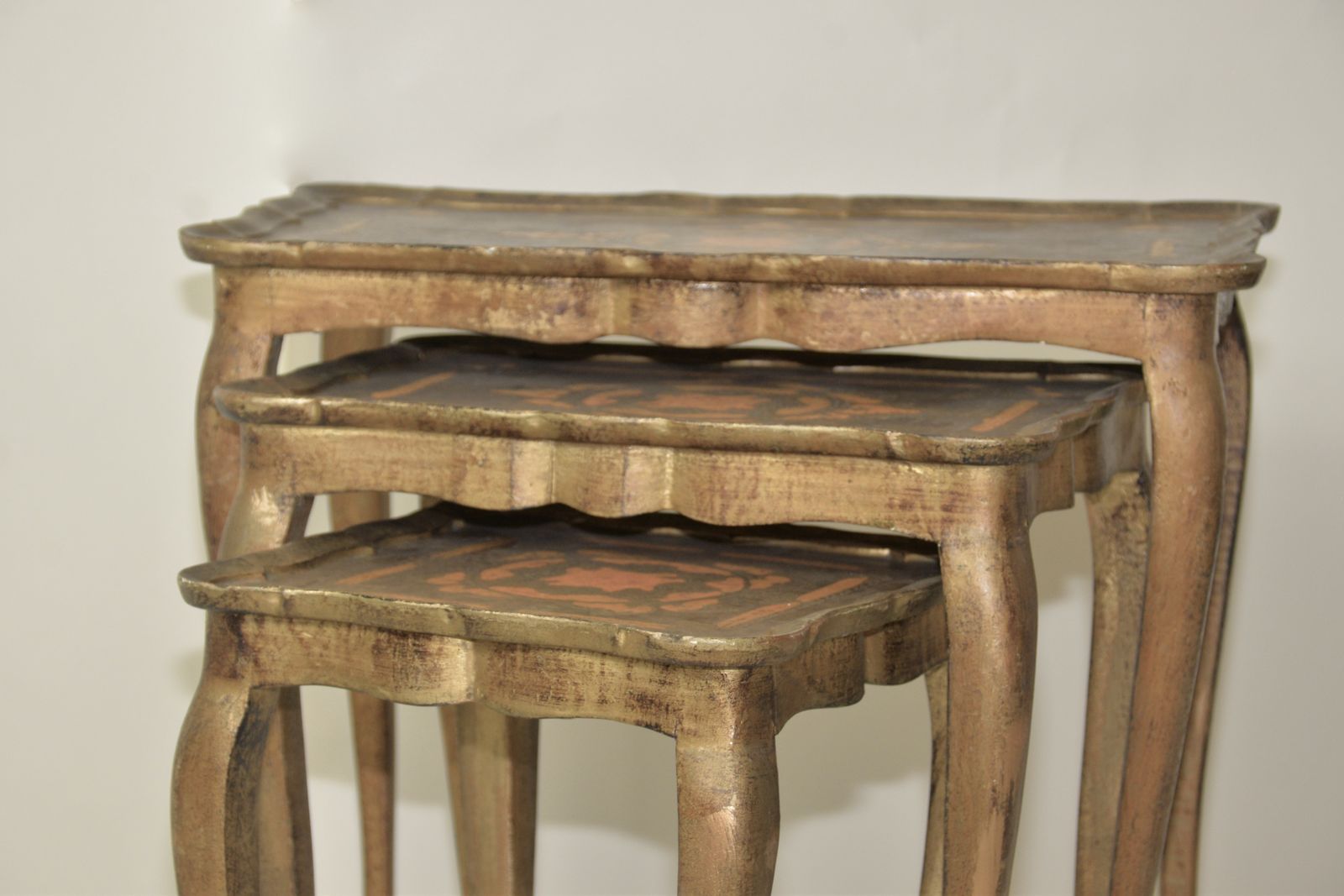 Original 1950's Italian Florentine Nest Of Tables photo for sale