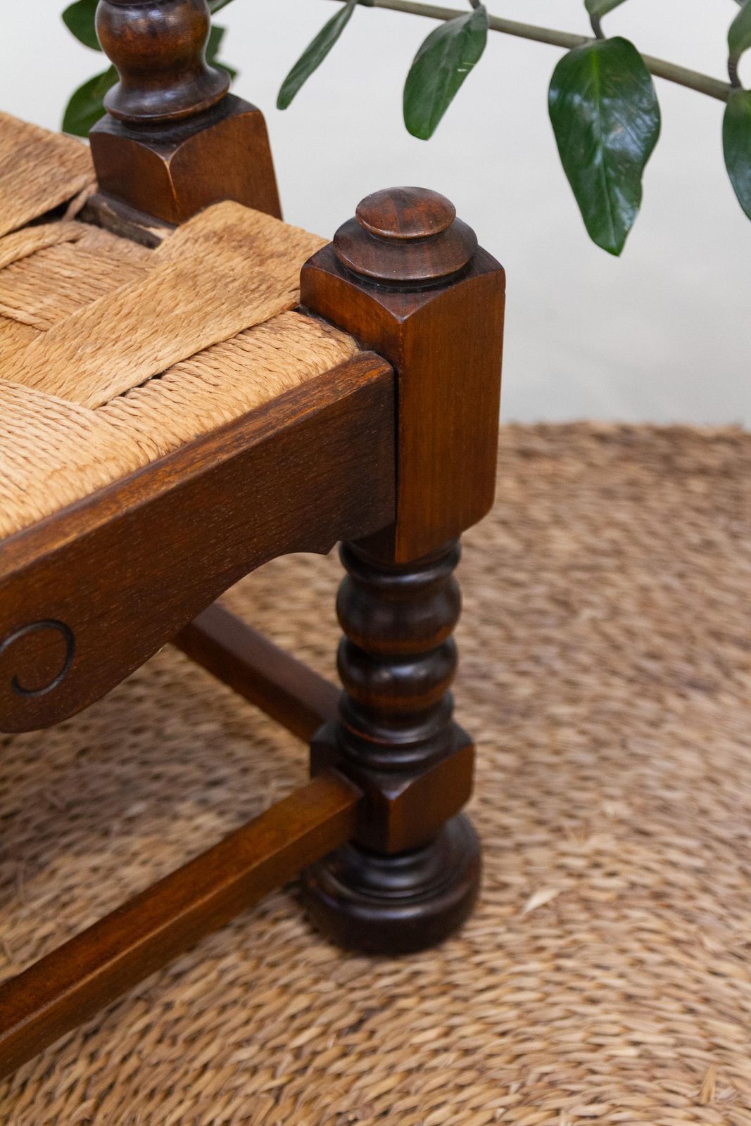 Danish Art Nouveau Lounge Chair In Oak And Papercord, 1930s. photo 1027.0
