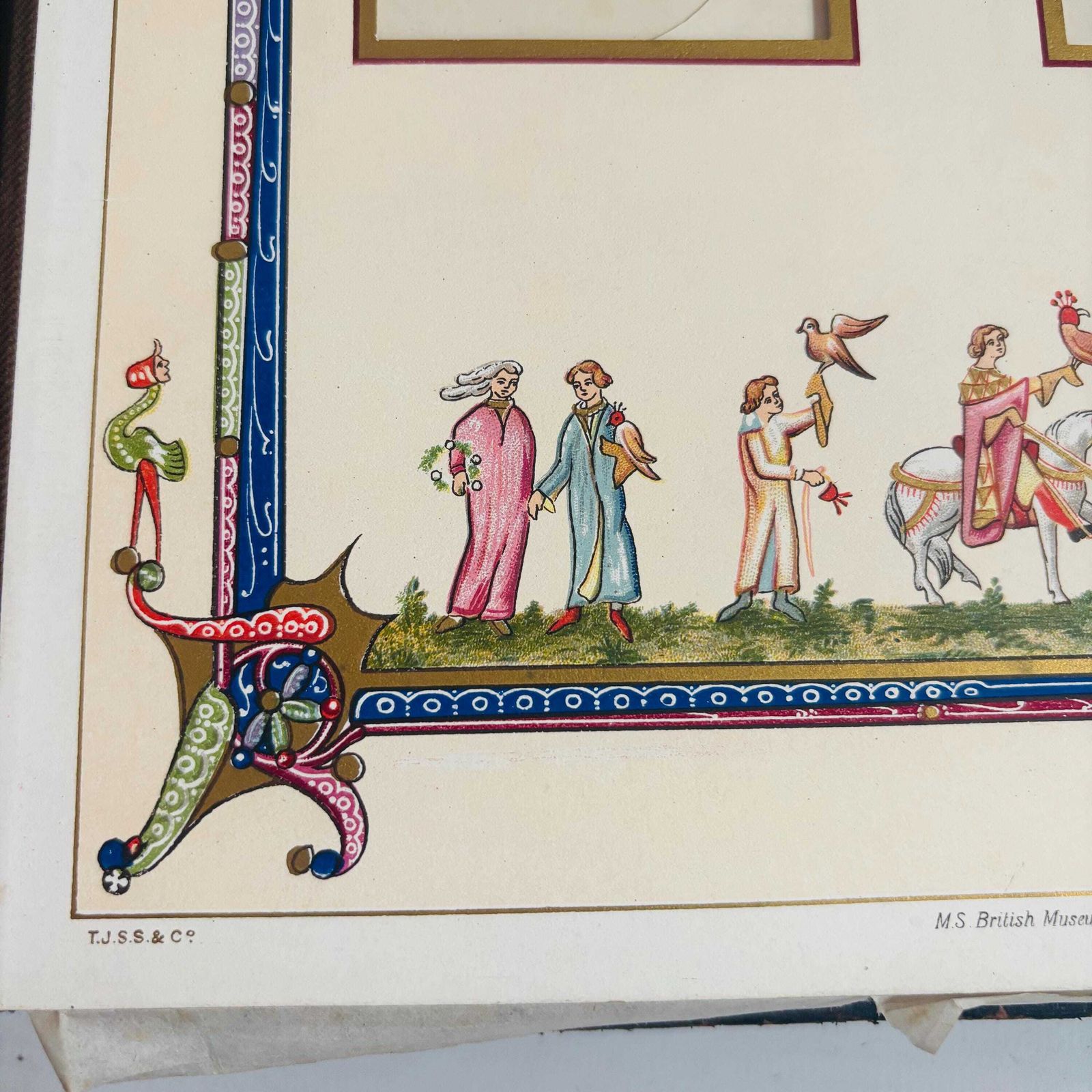 Antique Leather Album | Medieval Illuminated Manuscript Art, British Museum photo vintage