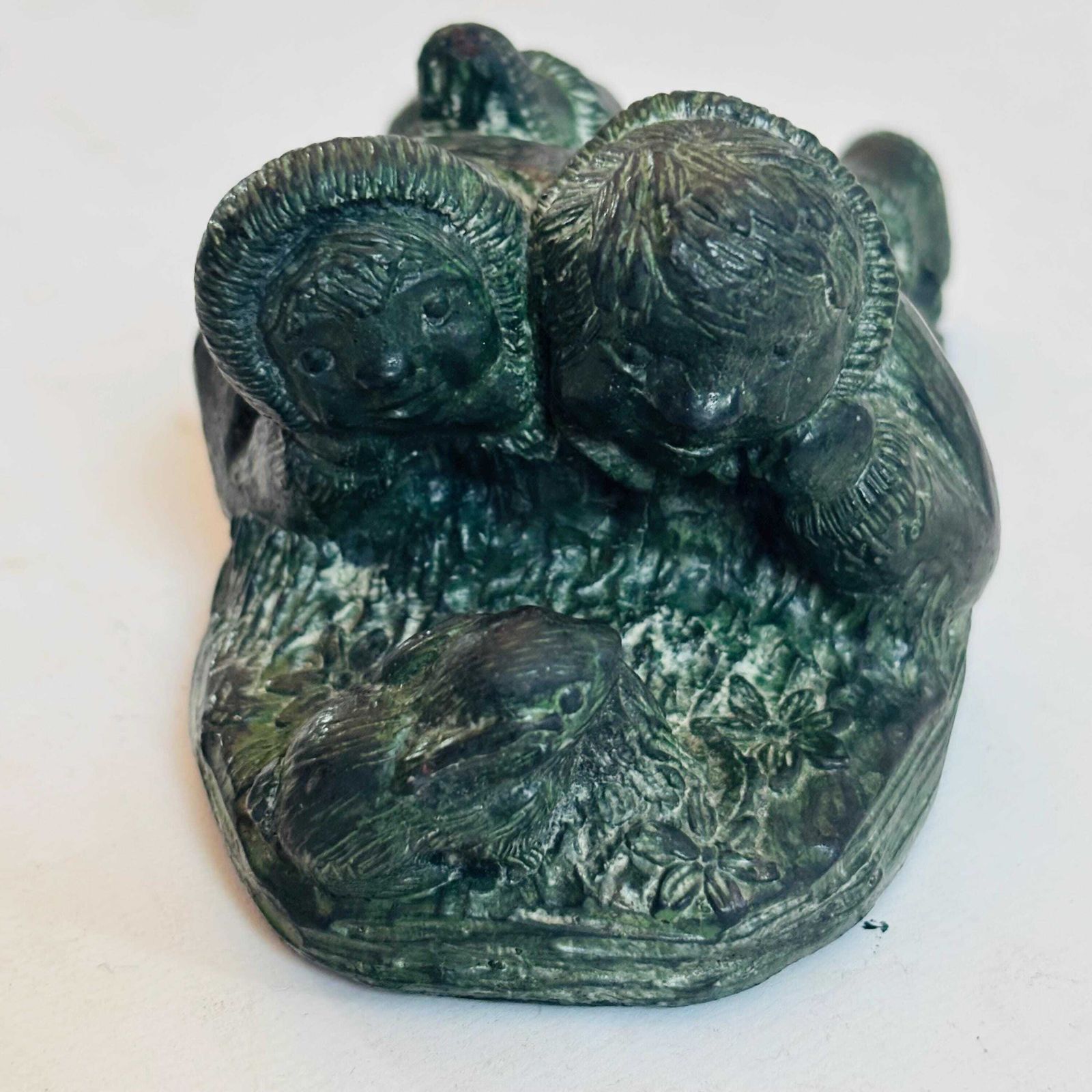 photo buy Vintage Canadian 'Wolf Original' Soapstone Inuit Sculpture Eskimo Sculpture Valentine Tender Love Couple