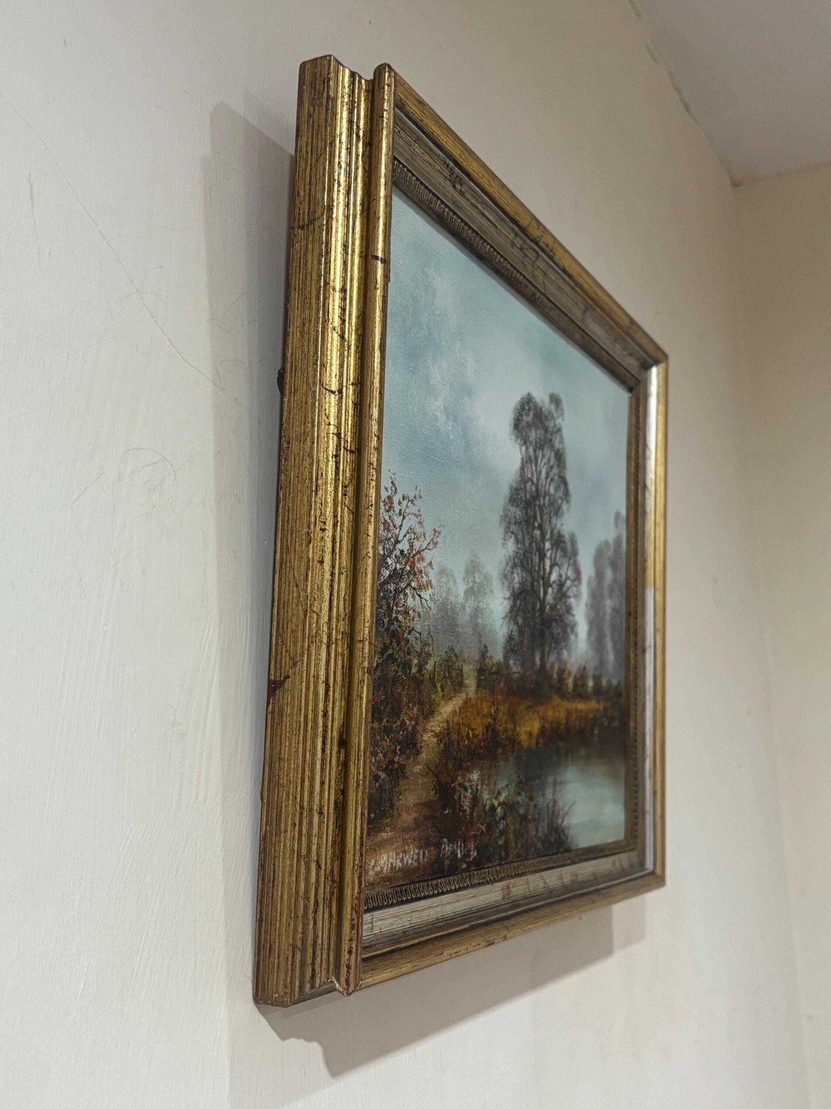 Original Oil Painting Colin Maxwell Parsons "Autumn River" Landscape Canvas photo Art