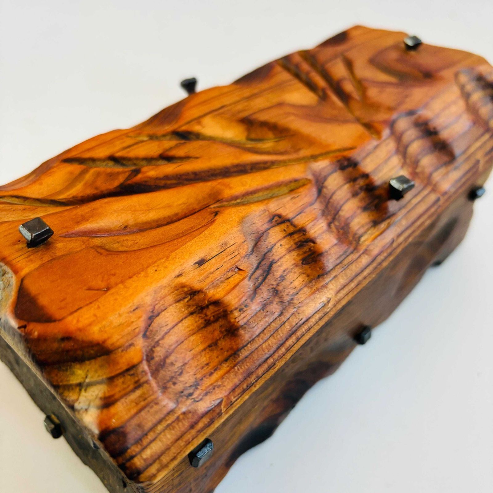 Spanish Mid Century Hardwood Keepsake Box: Naive Art Treasure Box photo furniture