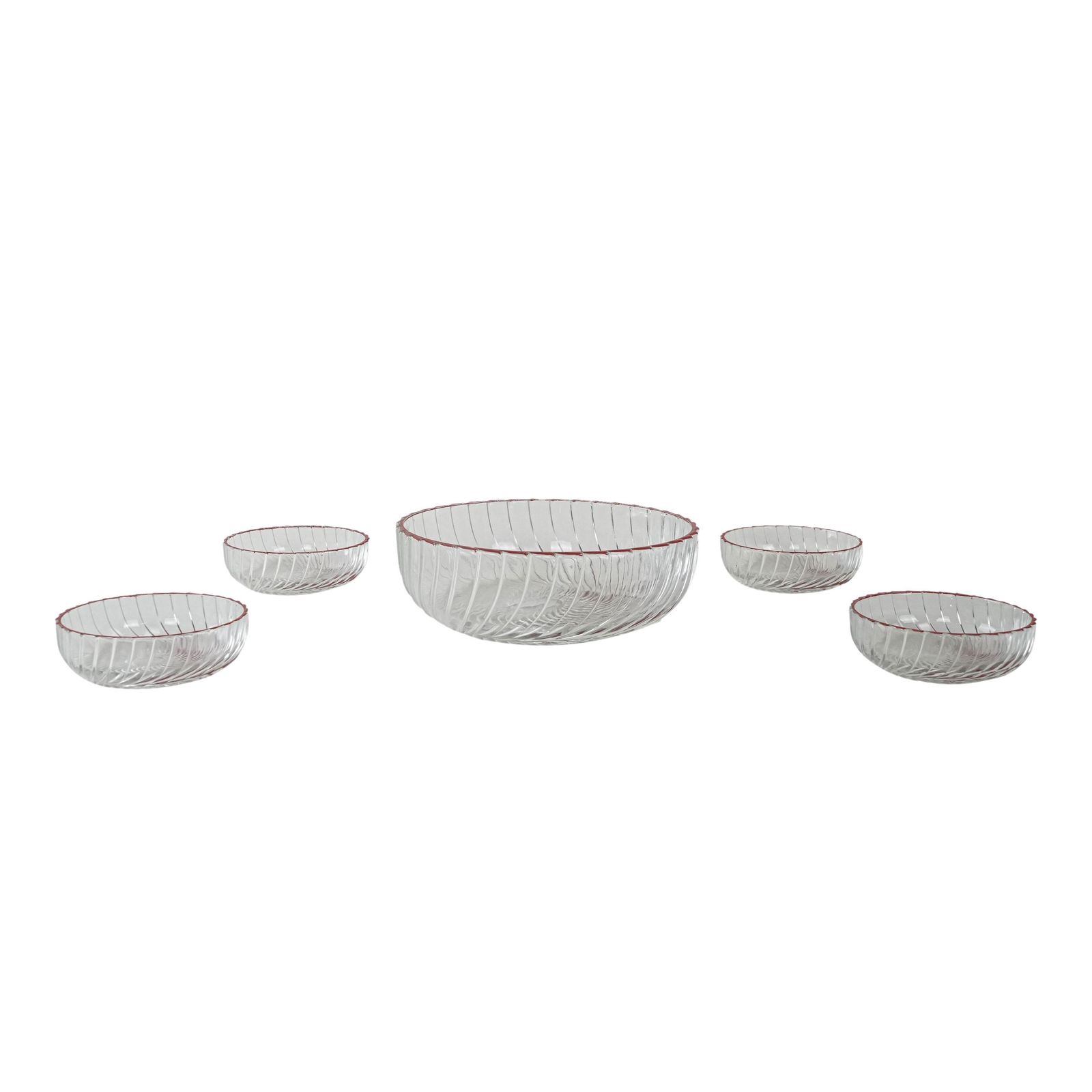Set Glazen Slakommen, Italiaans Design, Jaren 1970, Productie: Italië