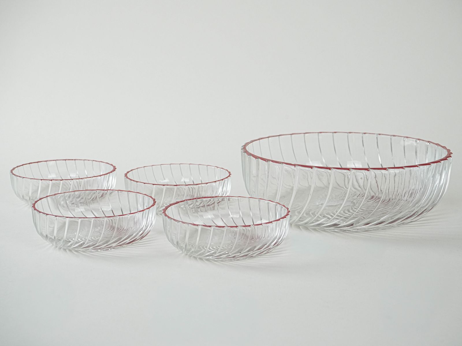 Set Of Glass Salad Bowls, Italian Design, 1970s, Production: Italy photo vinterior