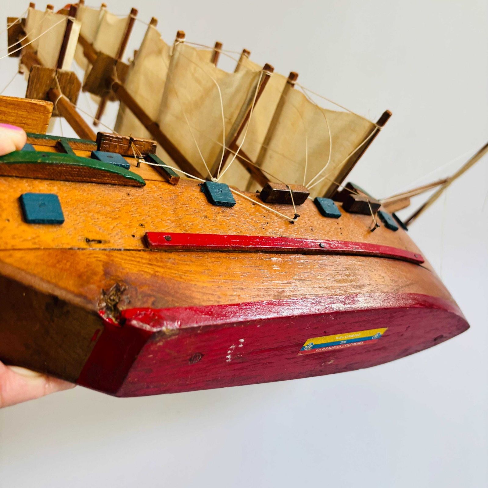 Antique Colombian Galleon Ship: Folk Art Maritime Decor photo 190.0