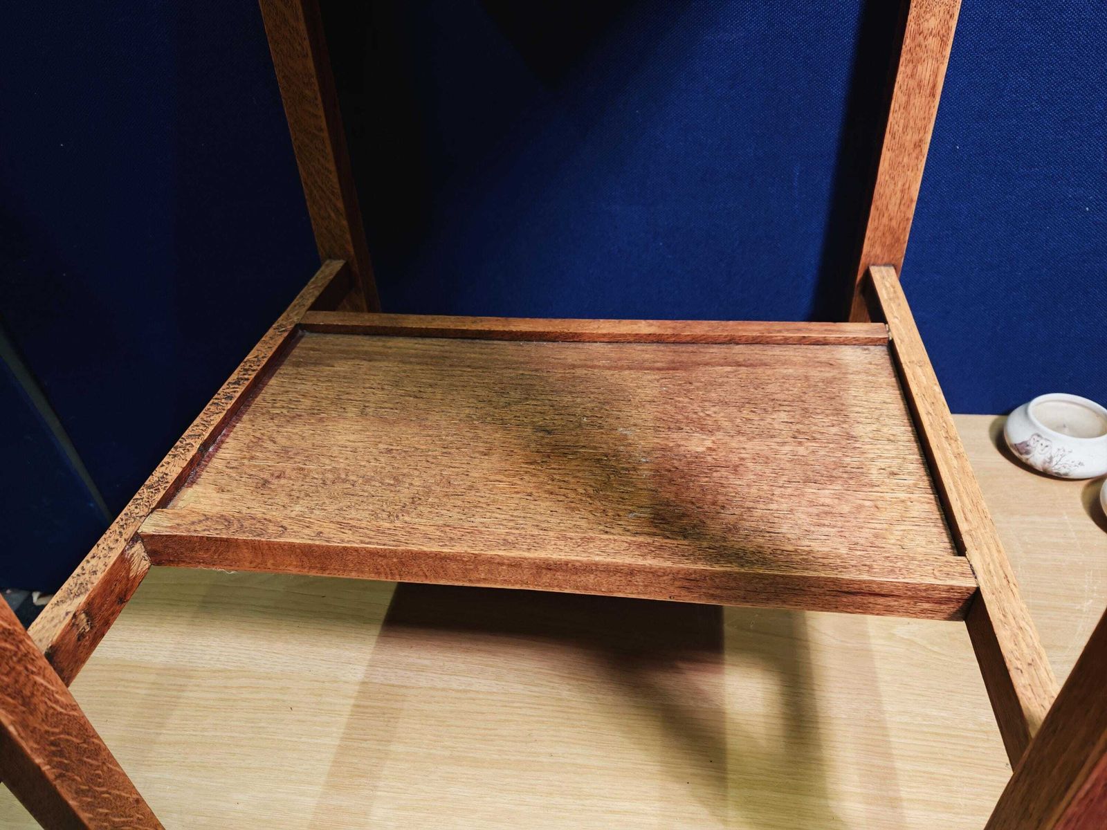 Vintage Square Mid Brown Table   1940s Wartime Government Utility Furniture Scheme   51cm Depth And Width   61cm Tall photo 101.0