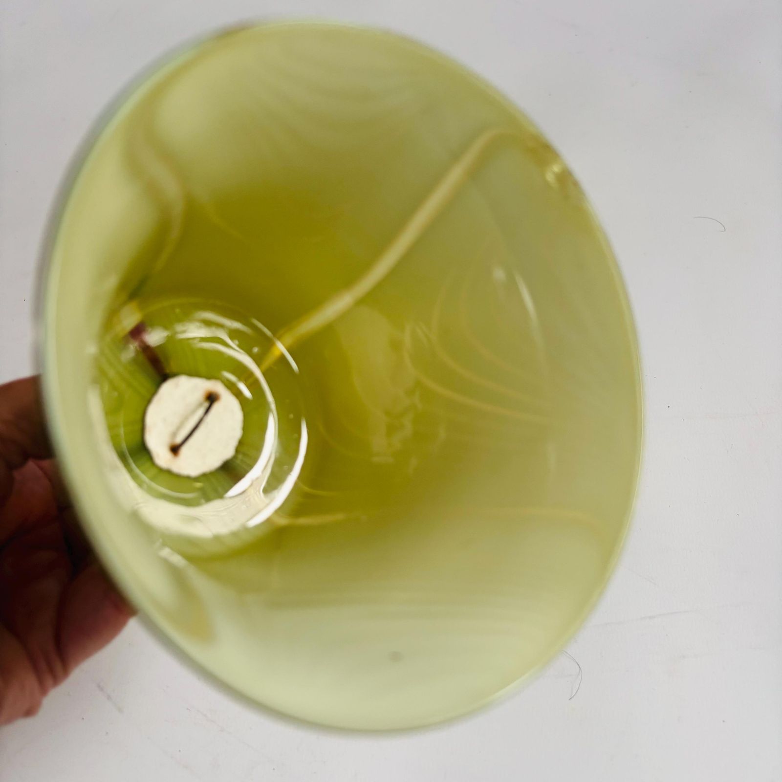photo buy Rare 1860s Victorian Opaline Glass Wedding Bell With Clapper  Chip In Glass
