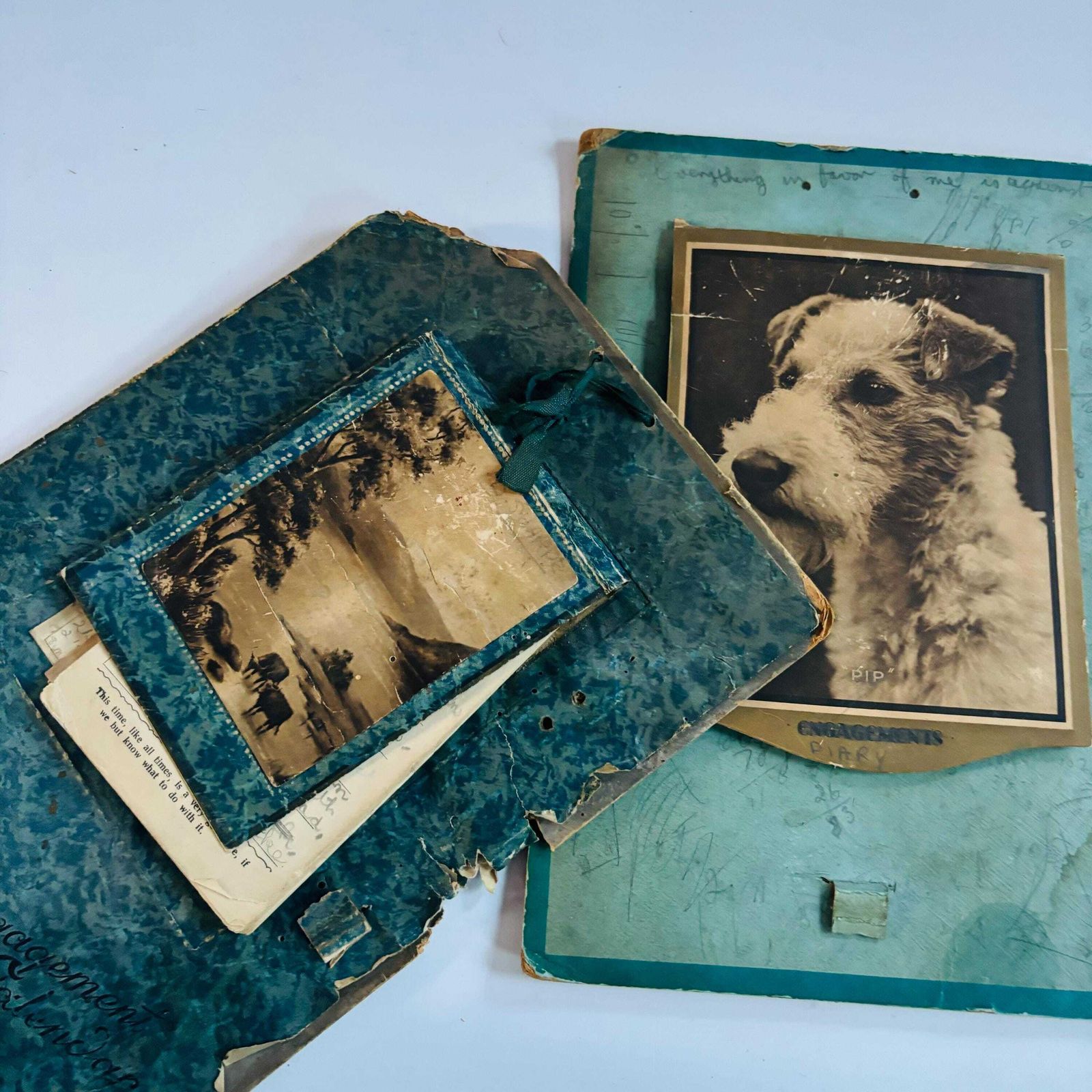 Antique 1930s South London Diaries: Teen Boy's Story, Rare Collector's Pair photo Home Decor