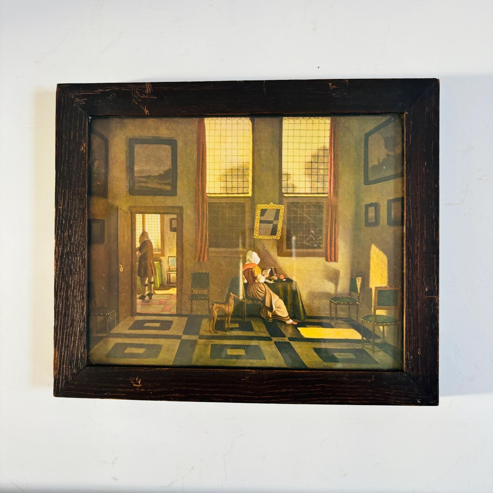 photo furniture Pieter Elinga "Woman Reading" Antique Print   Gladwell & Co London Framed