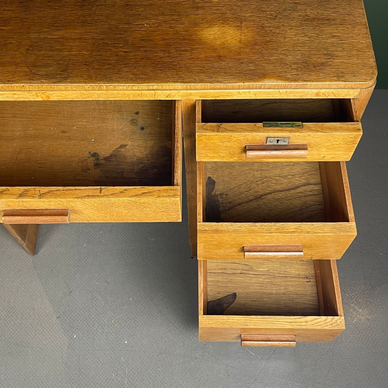 Art Deco Single Pedestal Wooden Desk photo buy