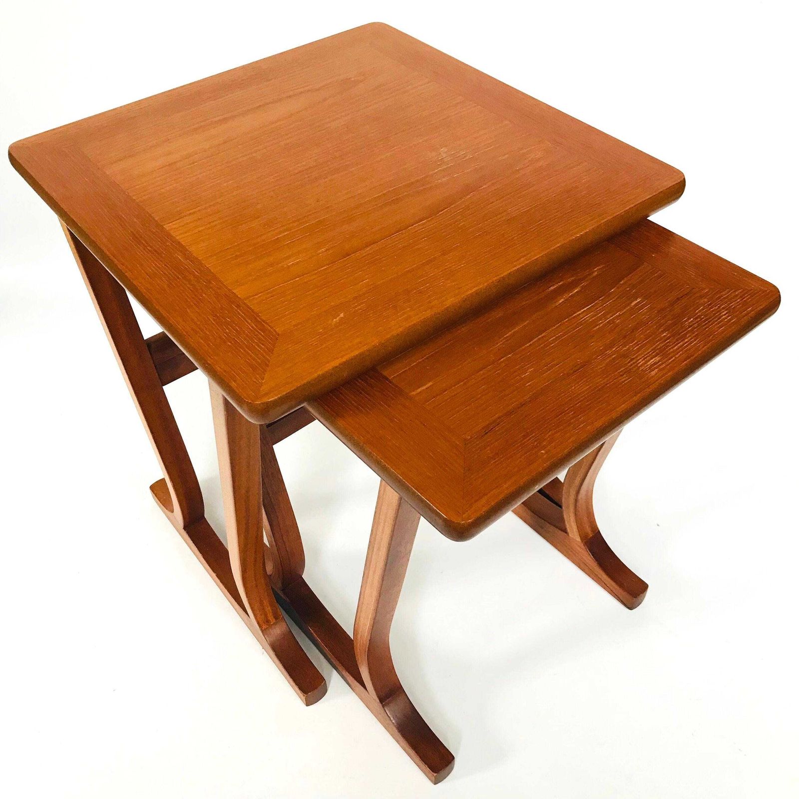 Parker Knoll Teak Nesting Tables: Mid Century Modern Side Tables, Set Of 2