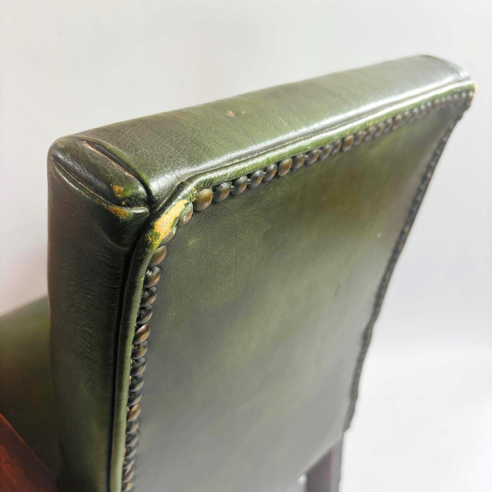 Mid Century Modern Child's Chair: Oak & Hunter Green Leather, Scandinavian Retro Style photo buy