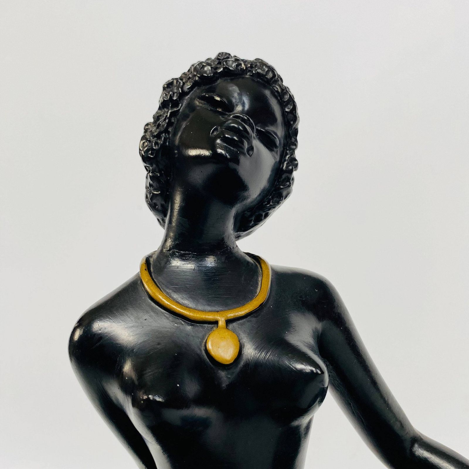 Vintage Chalkware African Woman Figurine: Mid Century Diomede Nieri Art photo 134.0