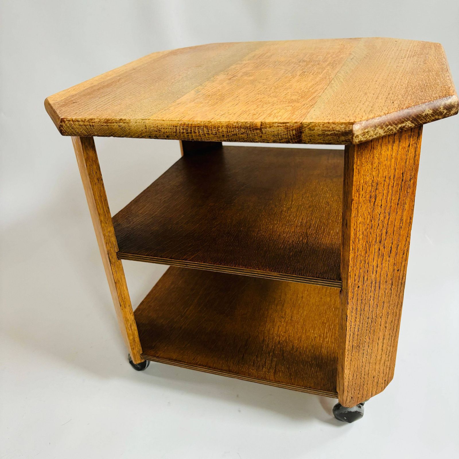 Antique Oak Art Deco Side Table Style :Heals Of London Mid Century Design photo Furniture