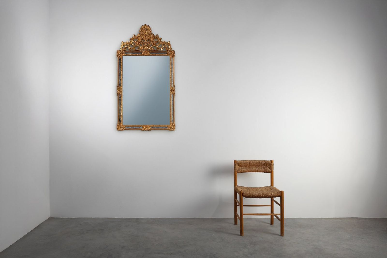 20th Century Baroque Revival Mirror In Gilded Resin From Deknudt, Belgium, 1950s photo furniture