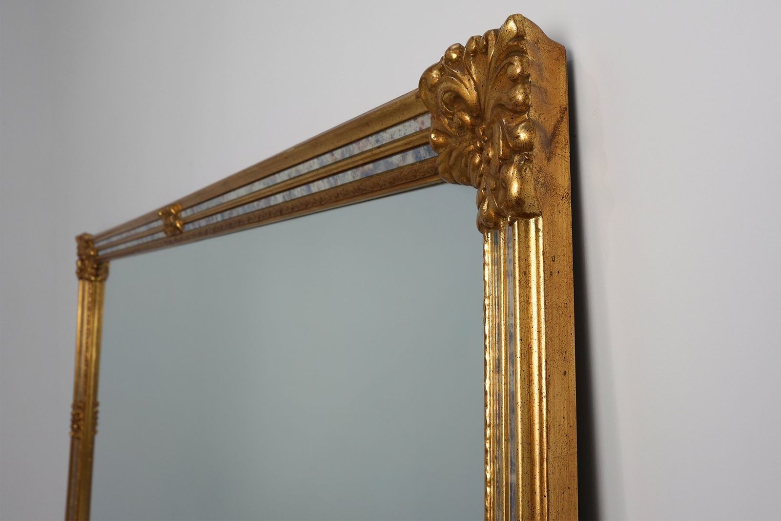 Baroque Revival Mirror In Gilded Resin From Deknudt, Belgium, 1950s photo vintage
