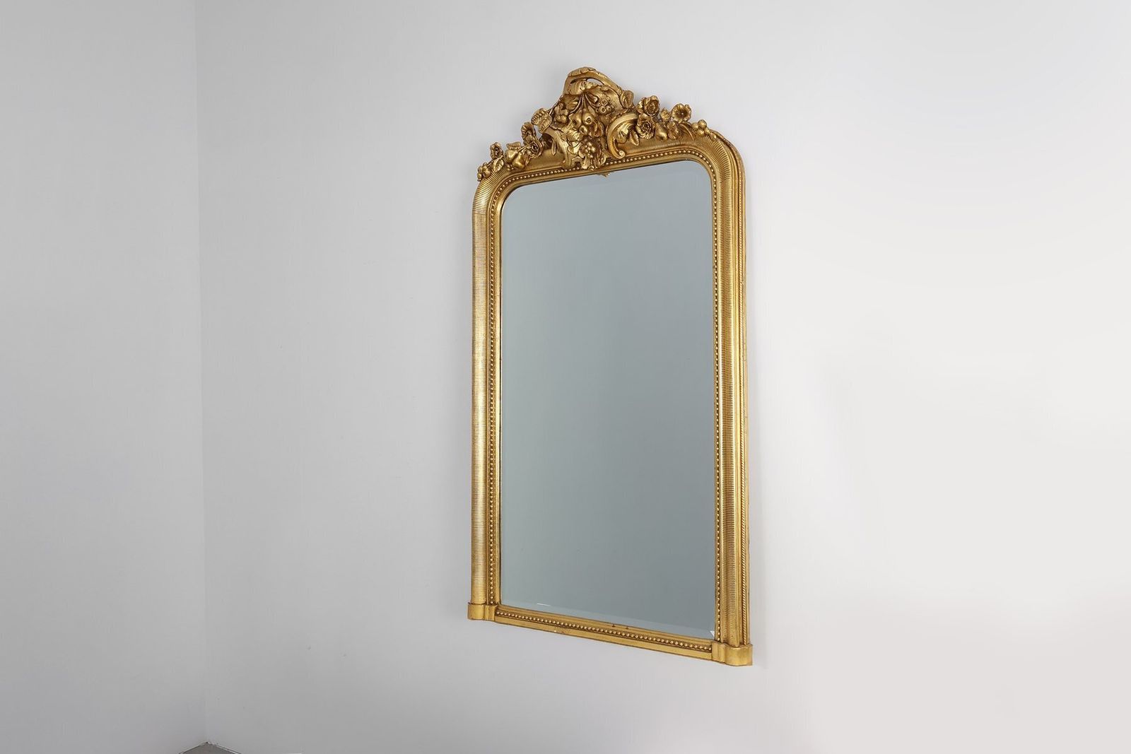 Baroque Mantel Mirror In Carved Wood And Gilded Plaster, France, 1850s photo 4169.0
