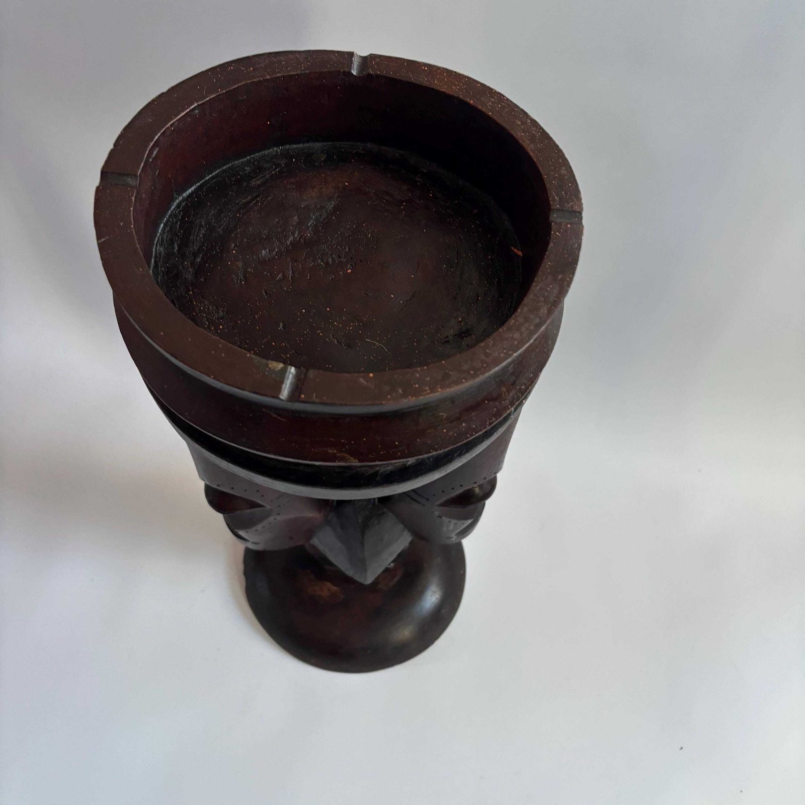 Antique Tonga Ebony Wood Stand: 1950s African Shaman Carved Plant Stand photo buy