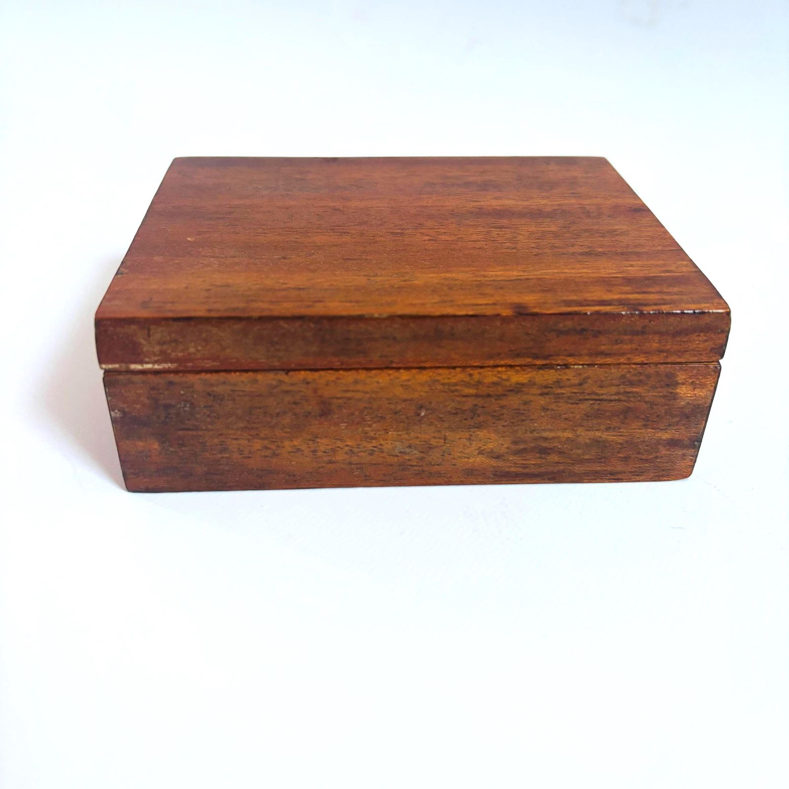 Antique Rosewood Box: 1930s Petite Wooden Keepsake With Dovetail photo for sale