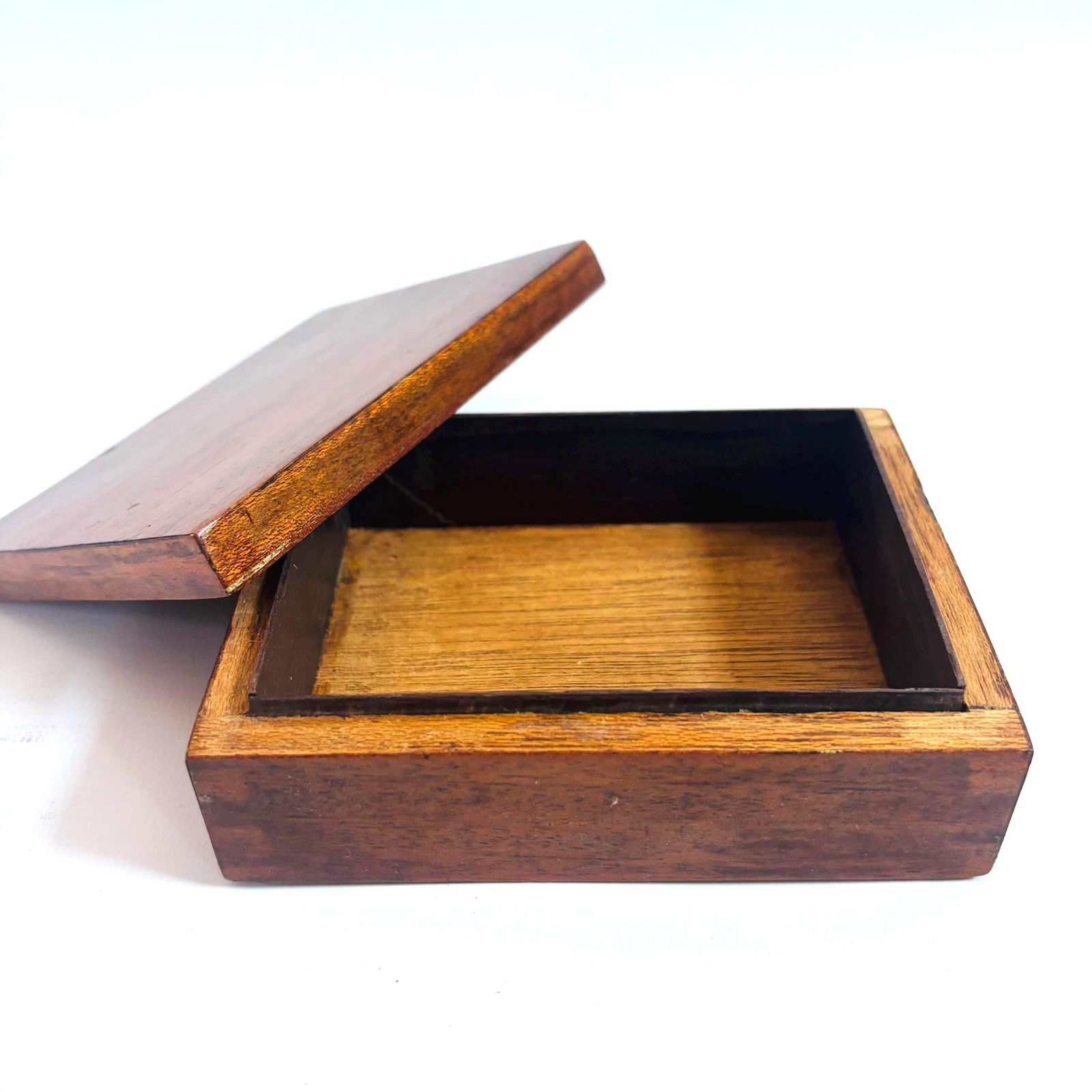 Antique Rosewood Box: 1930s Petite Wooden Keepsake With Dovetail photo buy