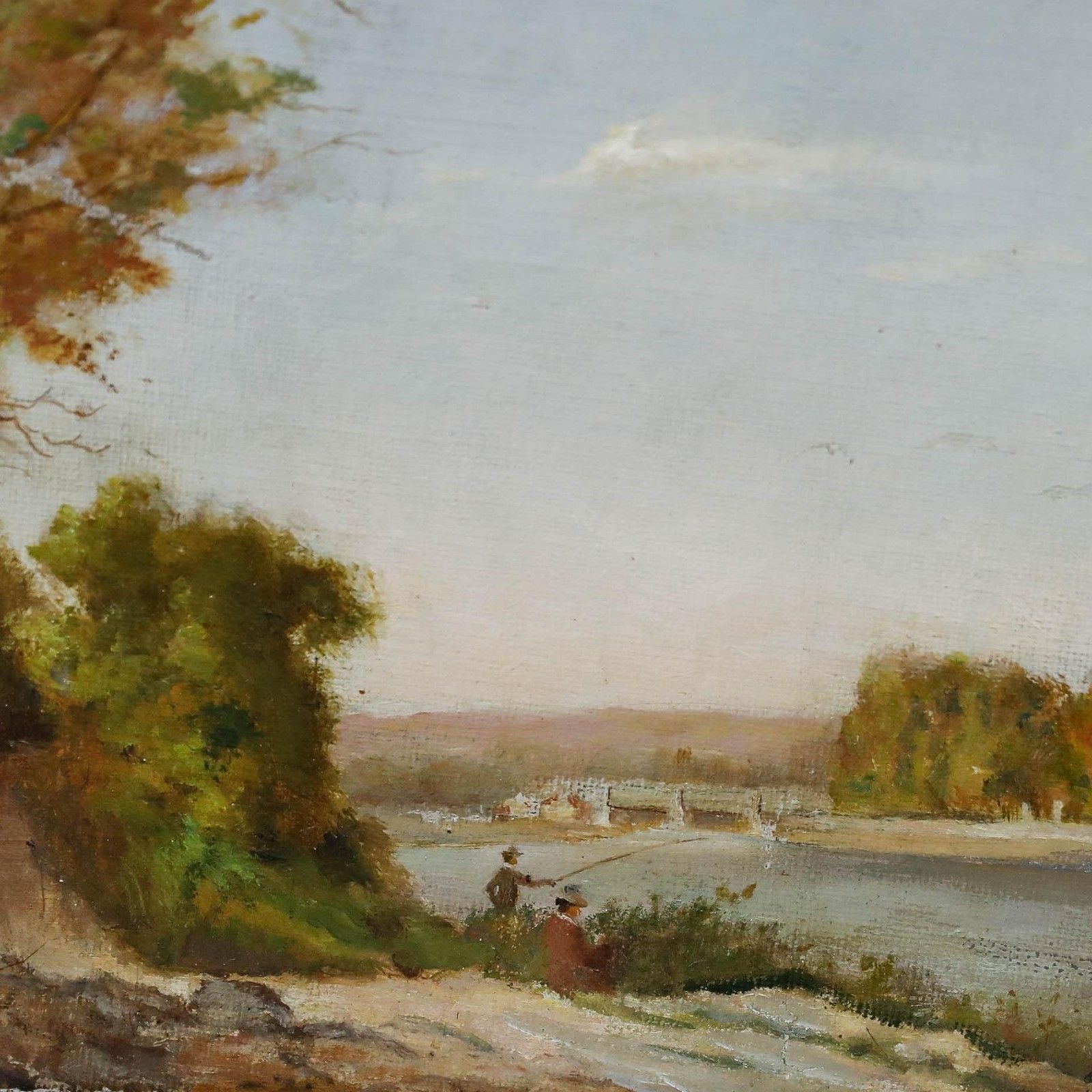 Louis Pivot Early 20th Century Oil, Fishing In Autumn photo Art