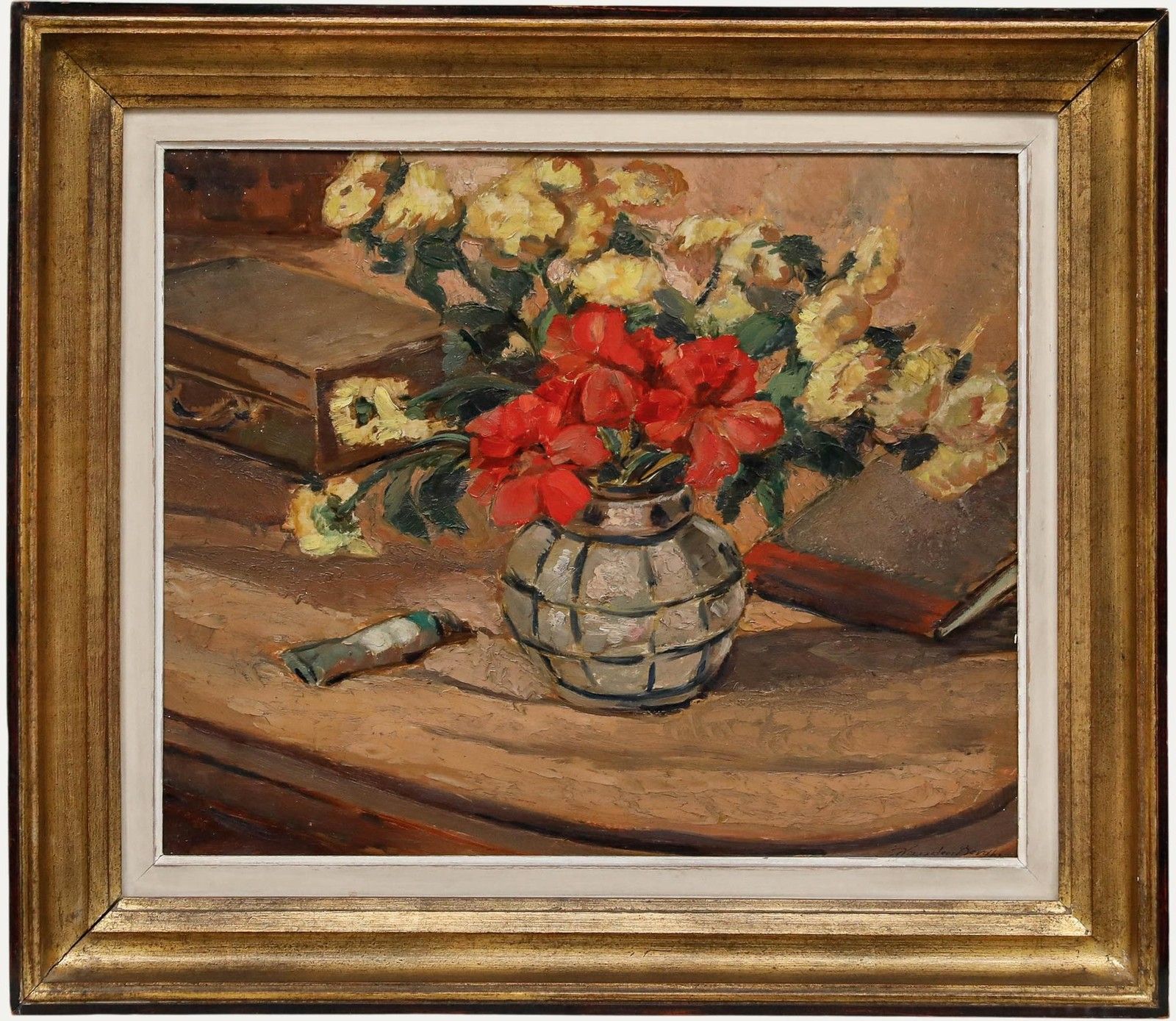 Vandenberghe Early 20th Century Oil, Still Life With Flowers