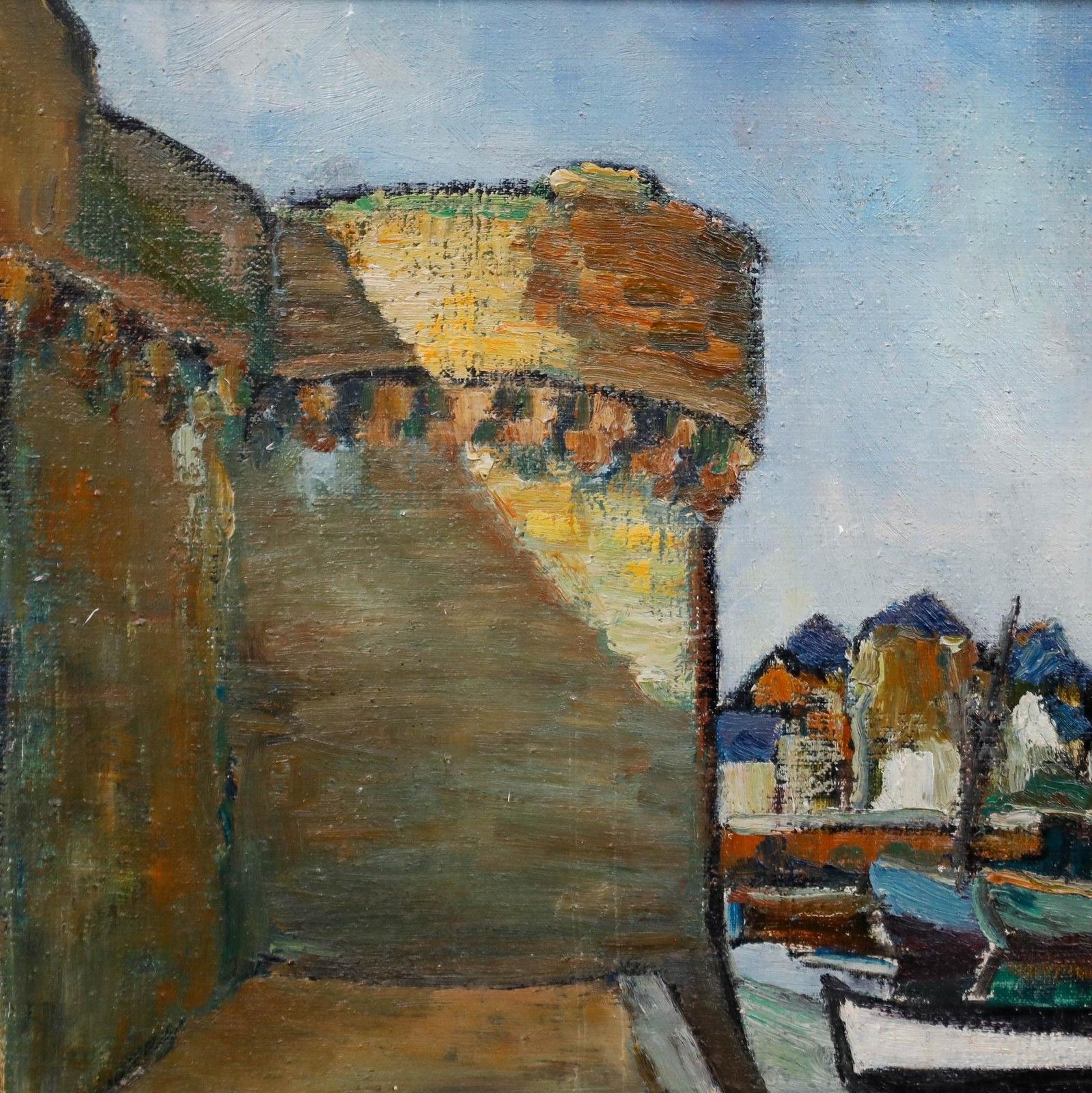 Jean Claude Mege 20th Century Oil, The Harbour photo Art