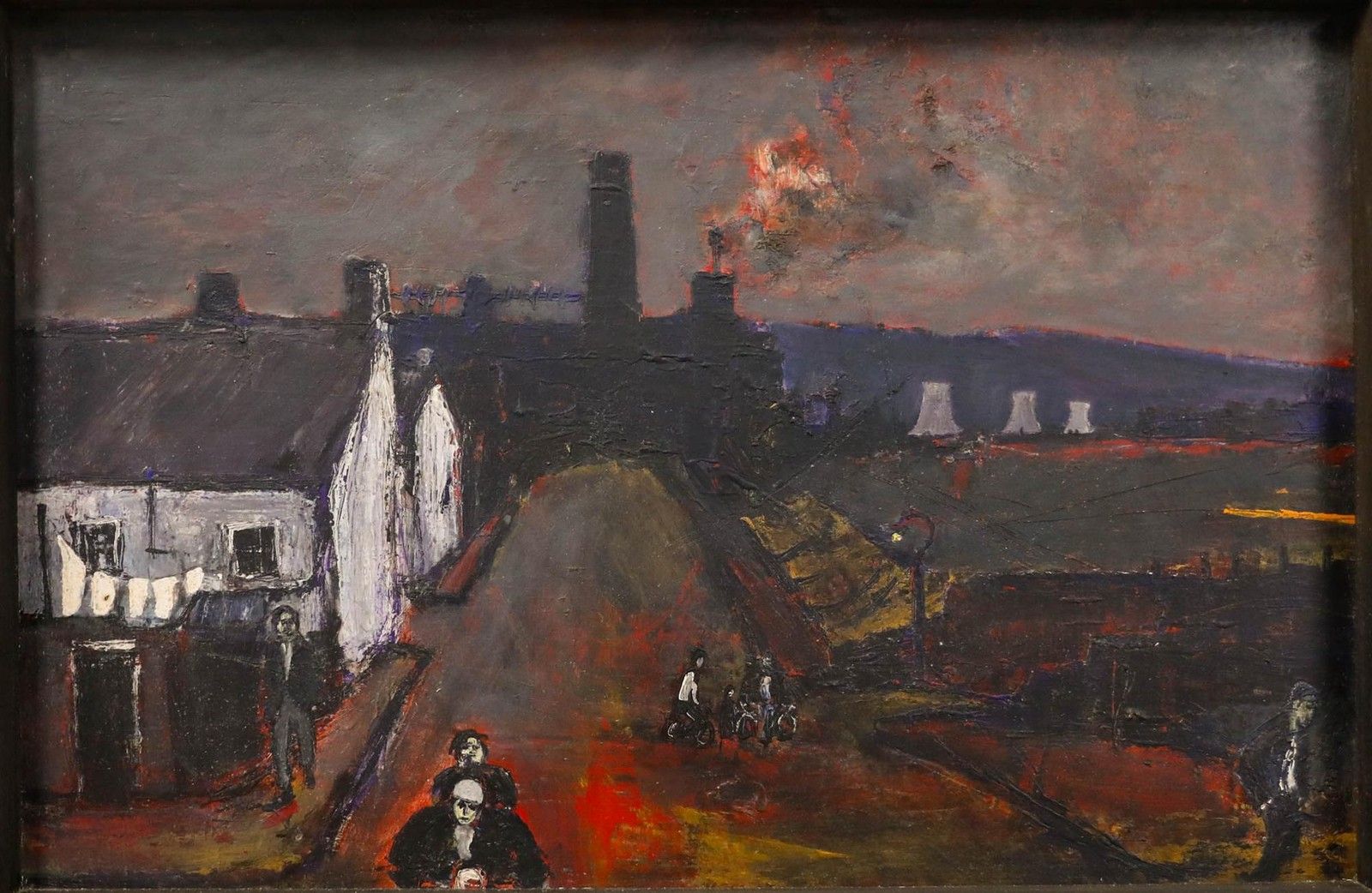 Tom Brown 1974 Oil, Industrial Town photo furniture