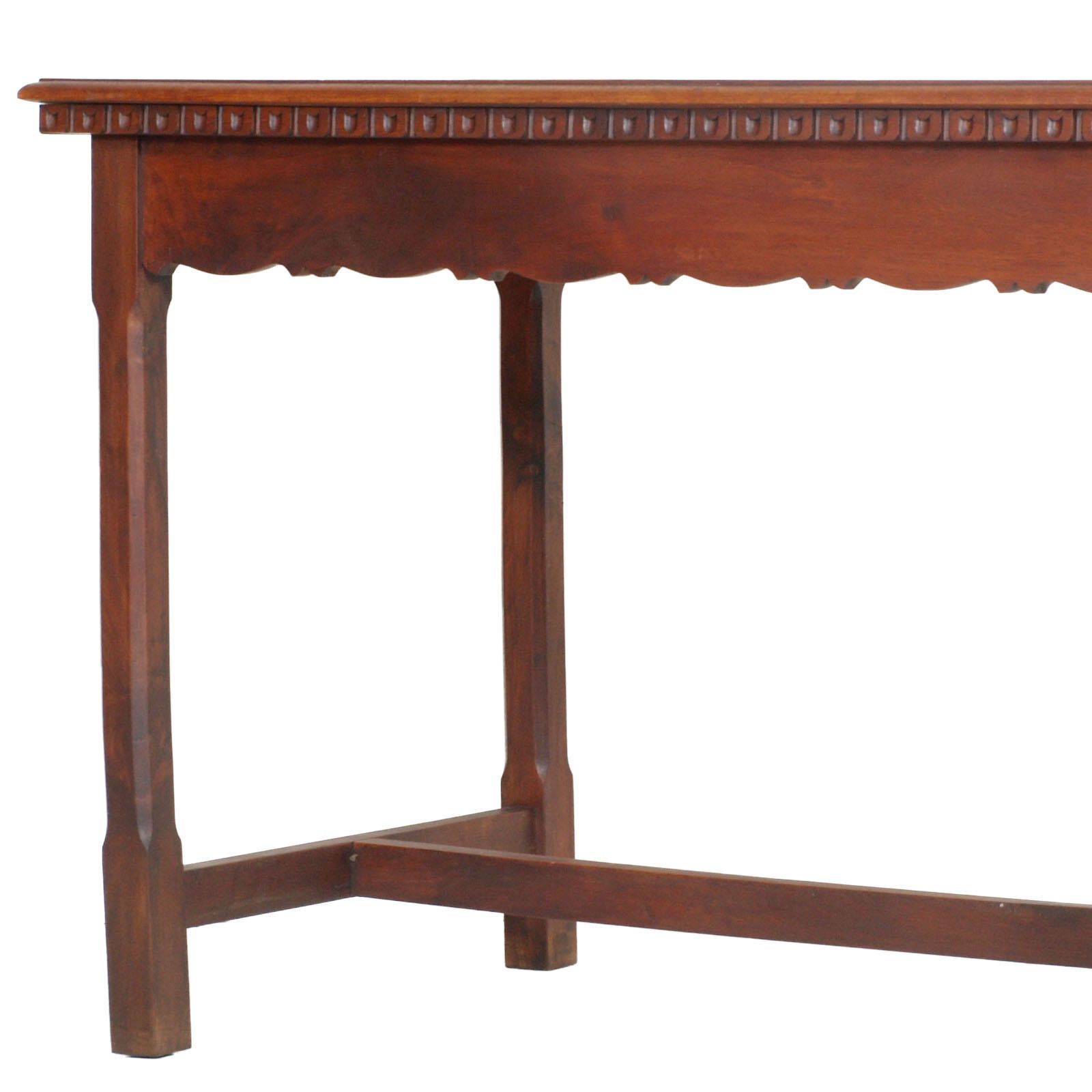 1900s Austria Wiener Art Nouveau Table, Solid Walnut Restored, Polished To Wax photo buy