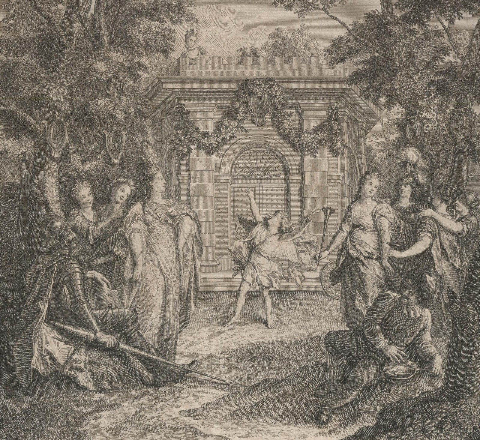 Cochin After Coypel Engraving, Entrée De L'amour Et De La Richesse photo furniture