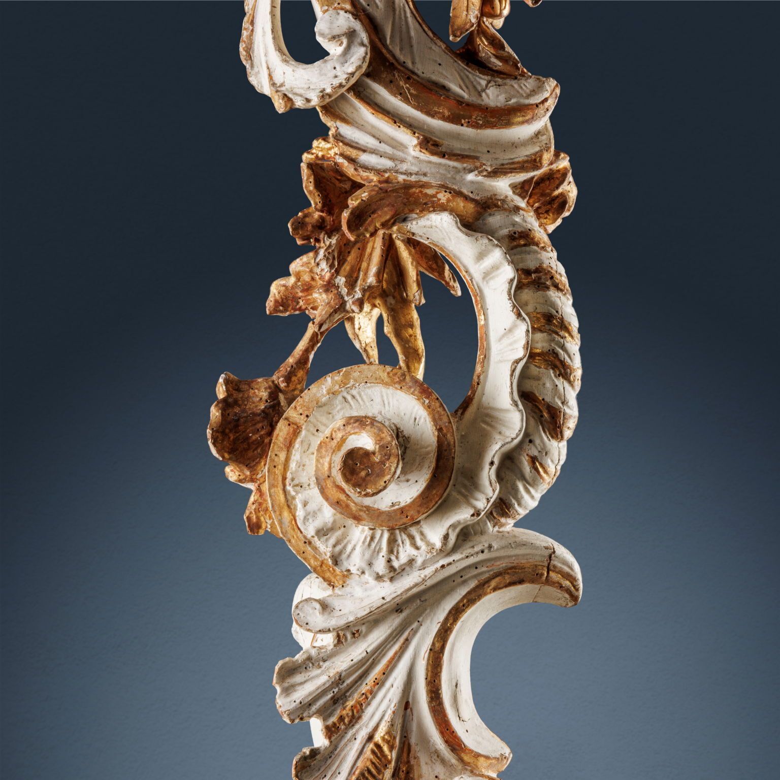 Pair Of Baroque Style Candle Holders Wood Italy 1750 Ca. photo for sale