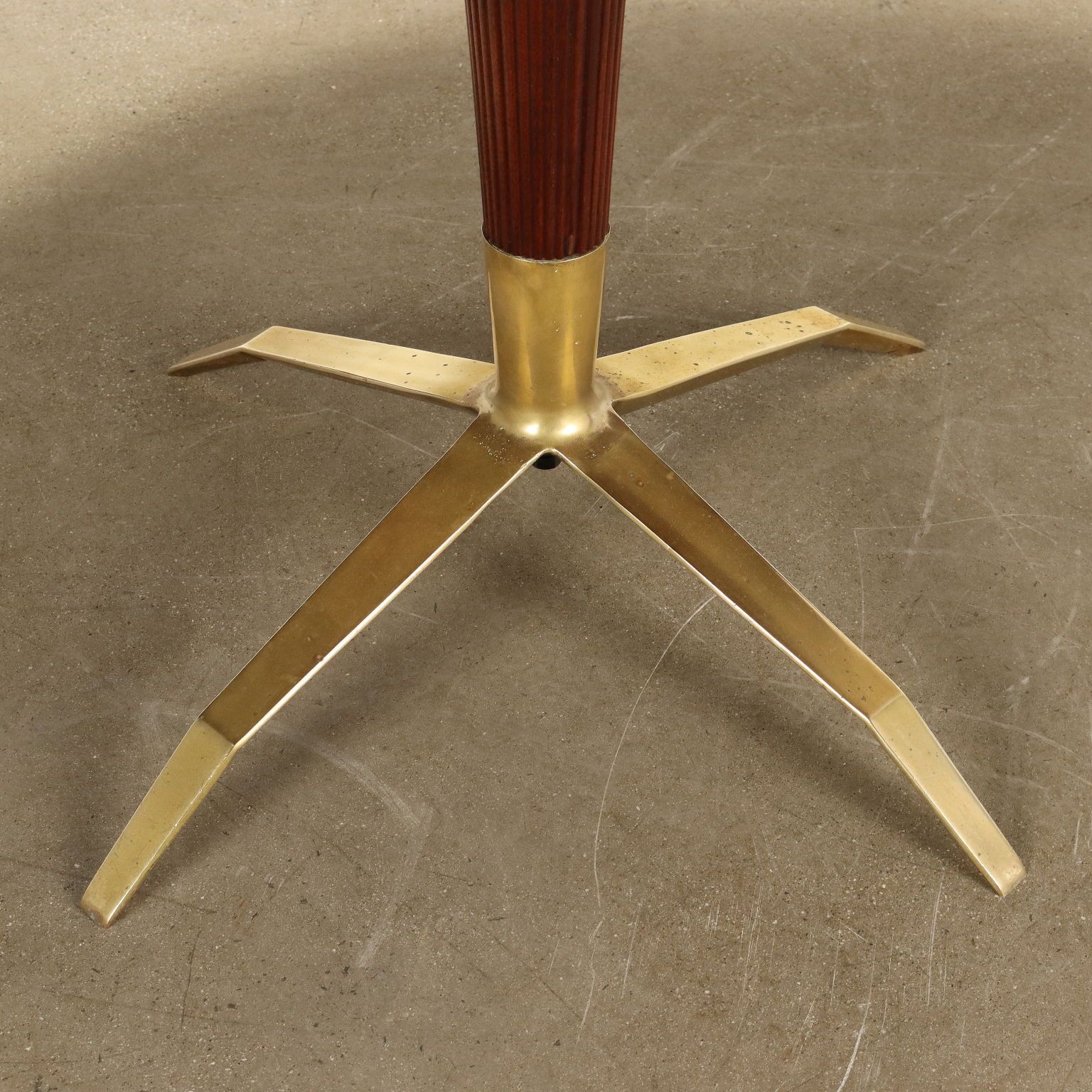 photo for sale Vintage Table Mahogany Veneer Brass Design Italy 1950s 60s