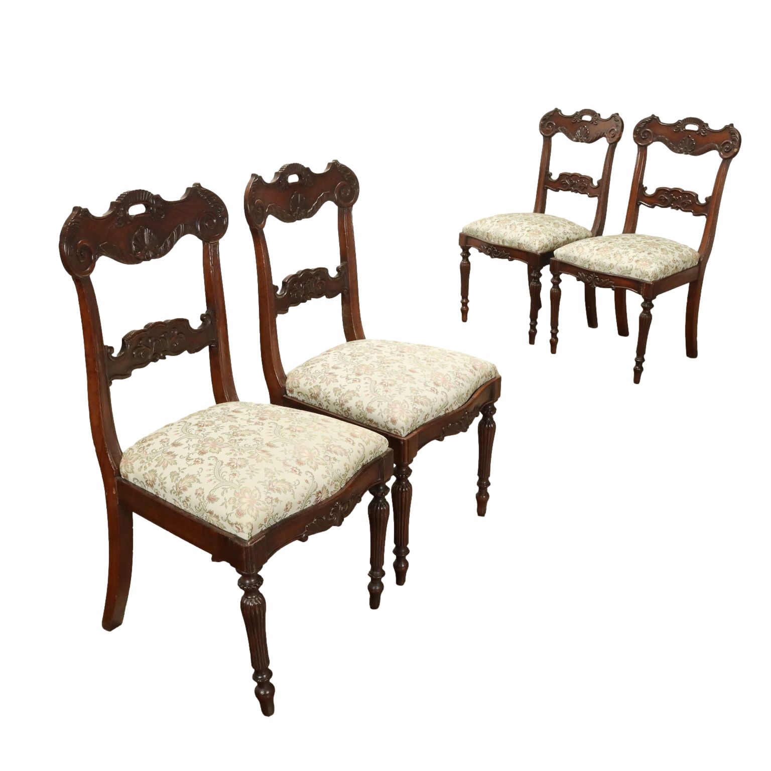 Antique Chairs Restoration Period Carved Mahogany XIX Century