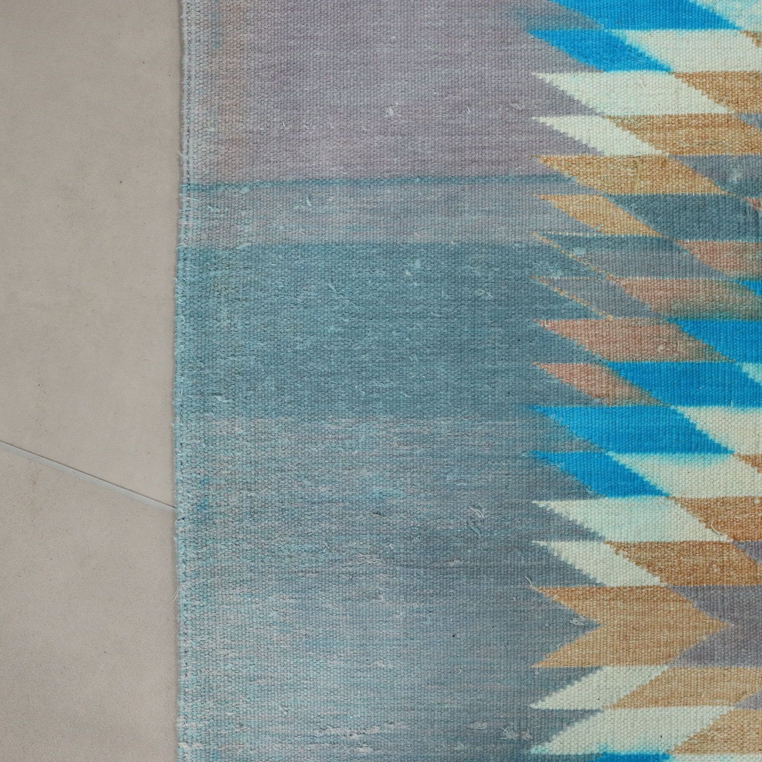 Antique Kilim Carpet Cotton Thin Knot Handmade 209 X 123 In photo vinterior