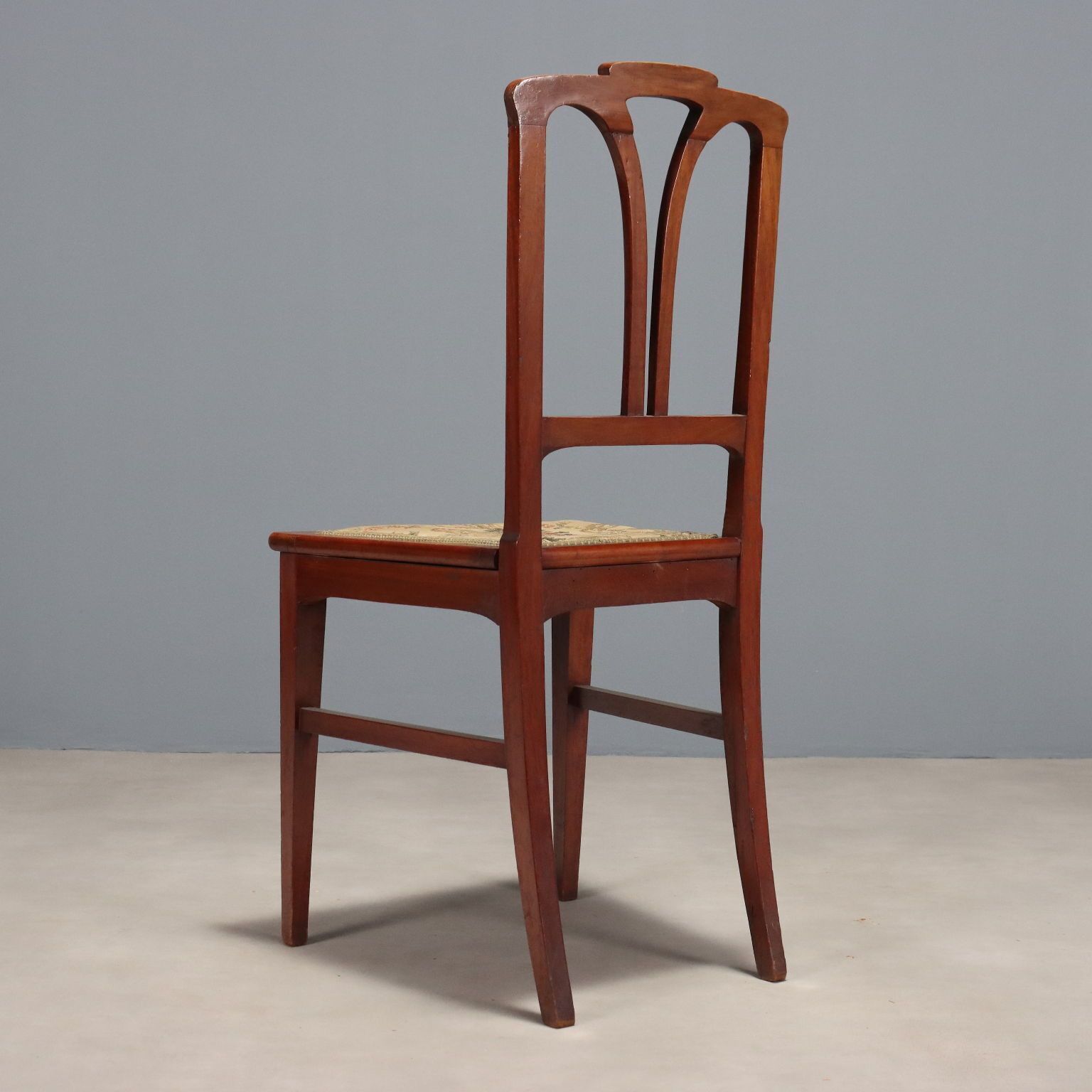 Art Nouveau Chairs Mahogany Fabric Padding XX Century photo vintage