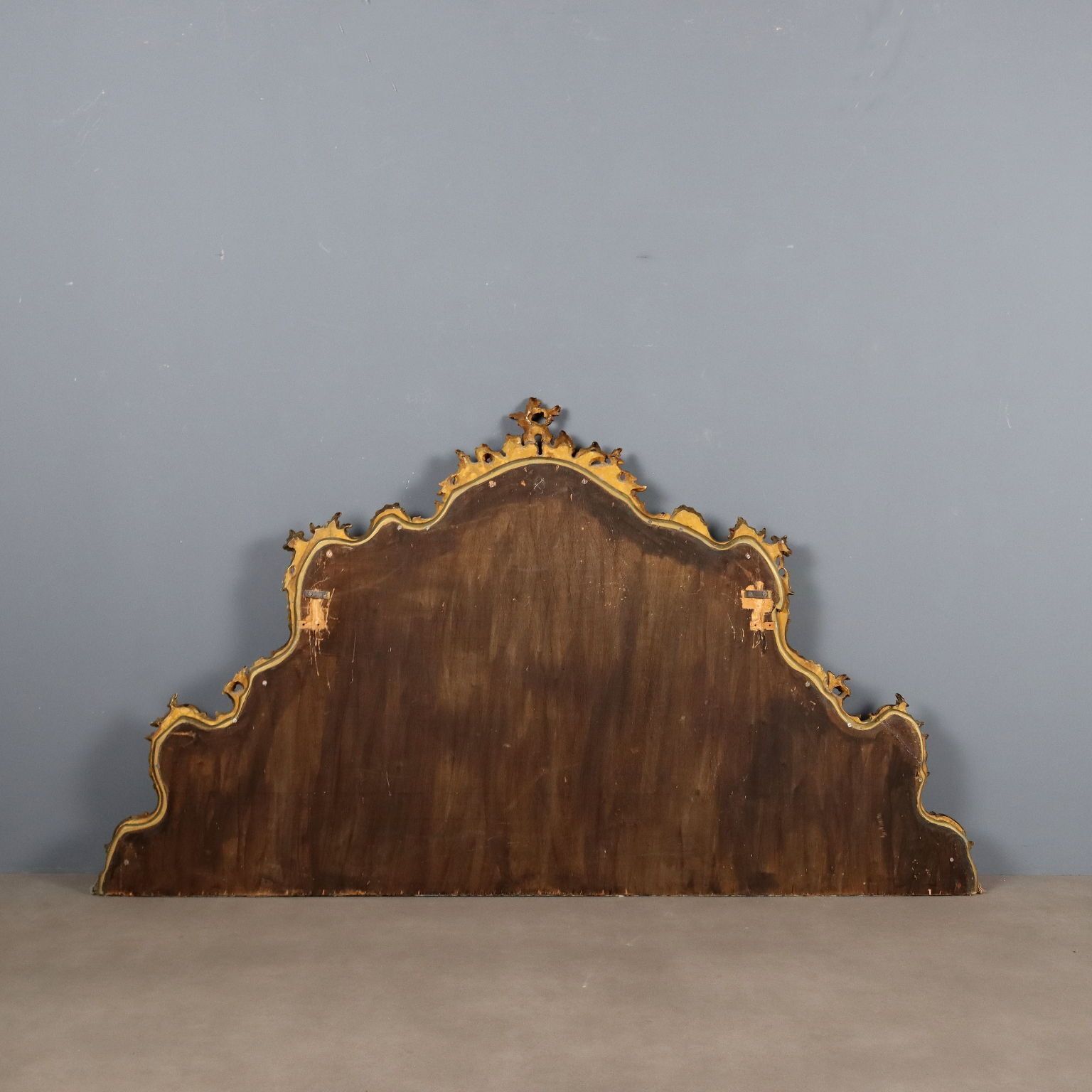 photo for sale Antique Headboard Carved Gilded Wood Italy XIX Century