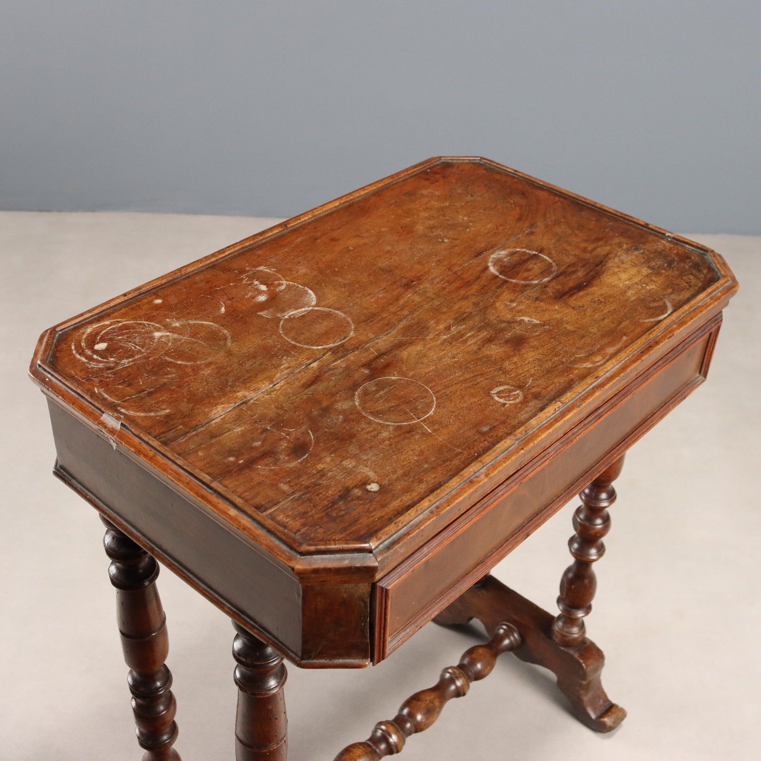 Antique Sewing Table Walnut With Drawer Italy Mid XIX Century photo 460.0