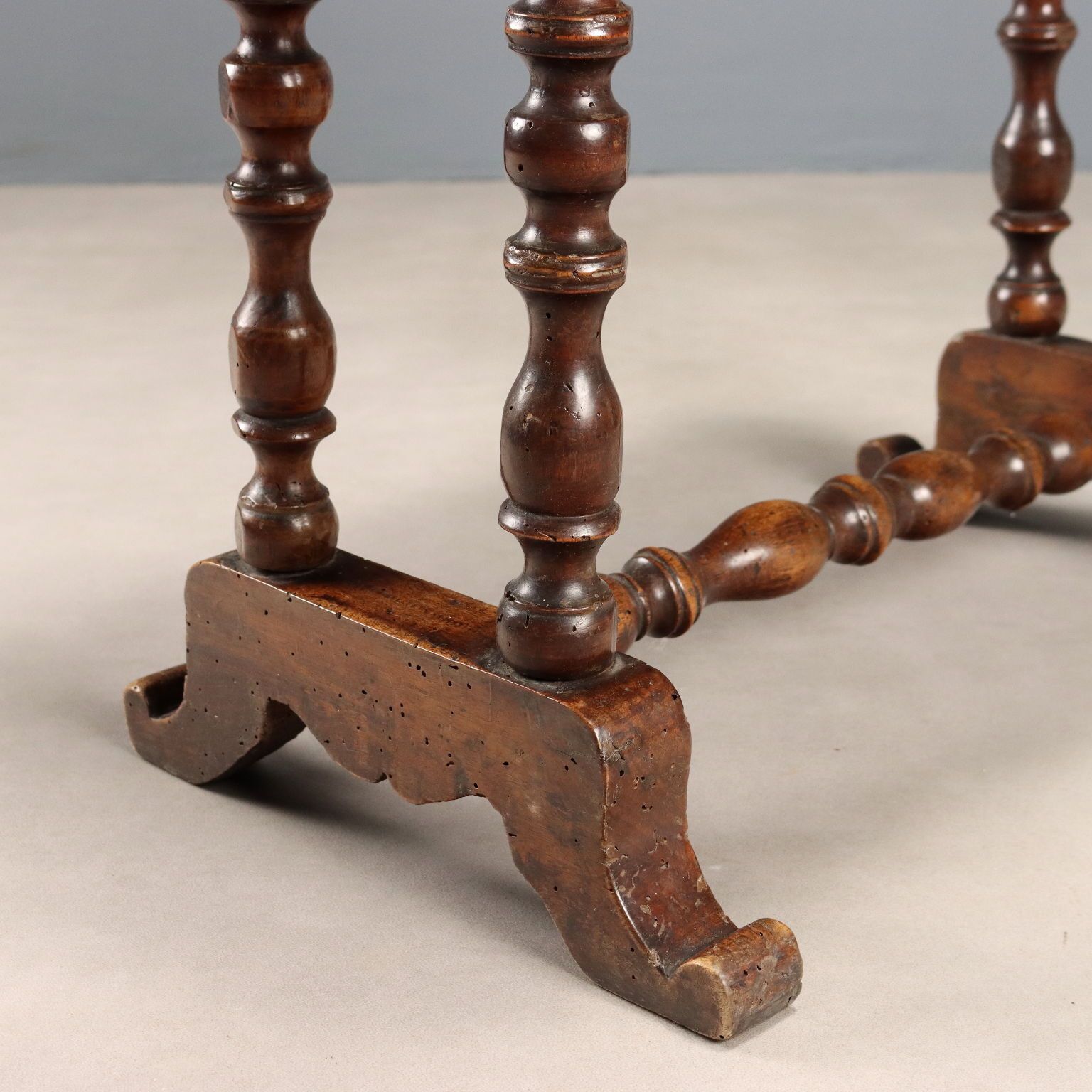 Antique Sewing Table Walnut With Drawer Italy Mid XIX Century photo vintage