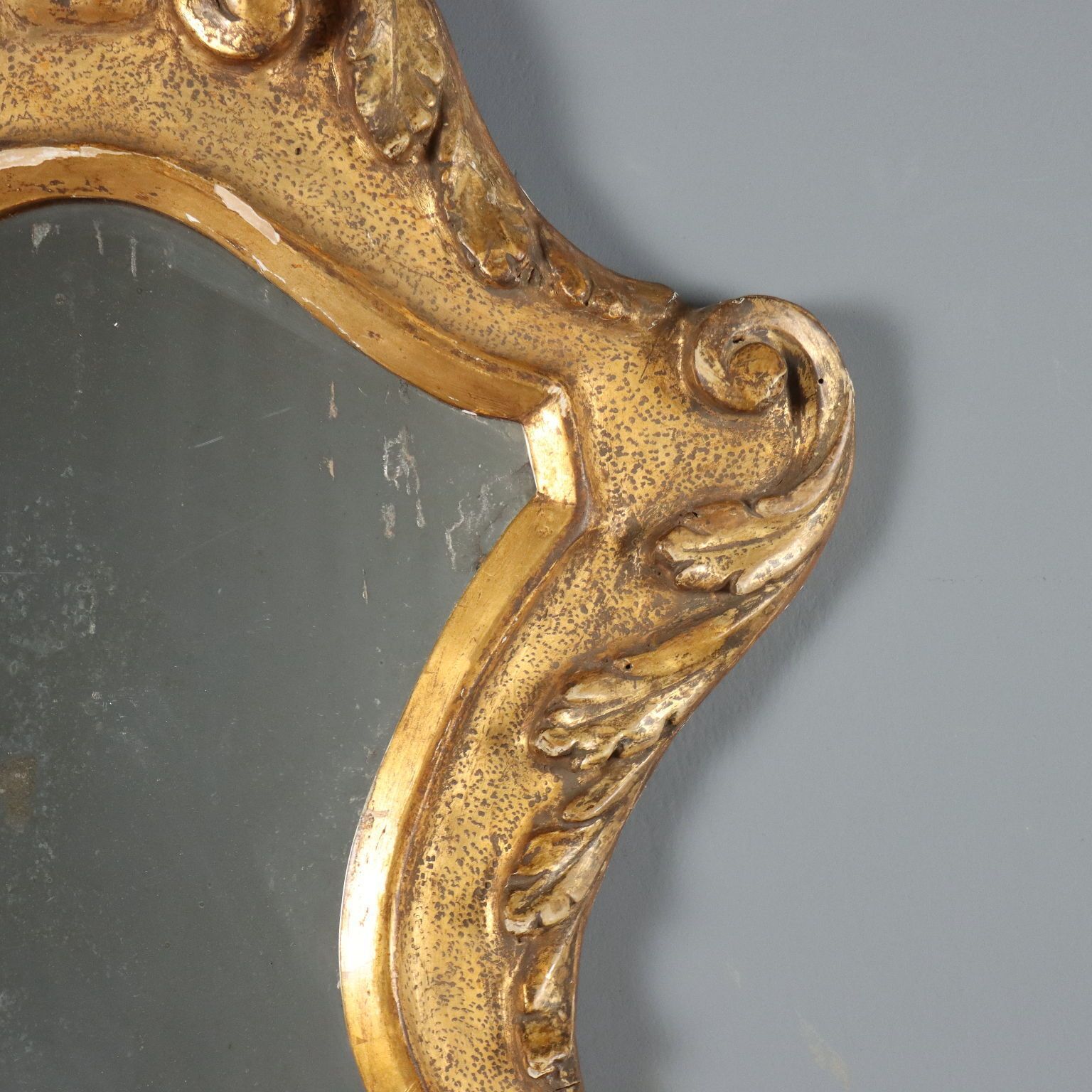 Antique Mirror Gilded Carved Wood Italy XIX Century photo 400.0