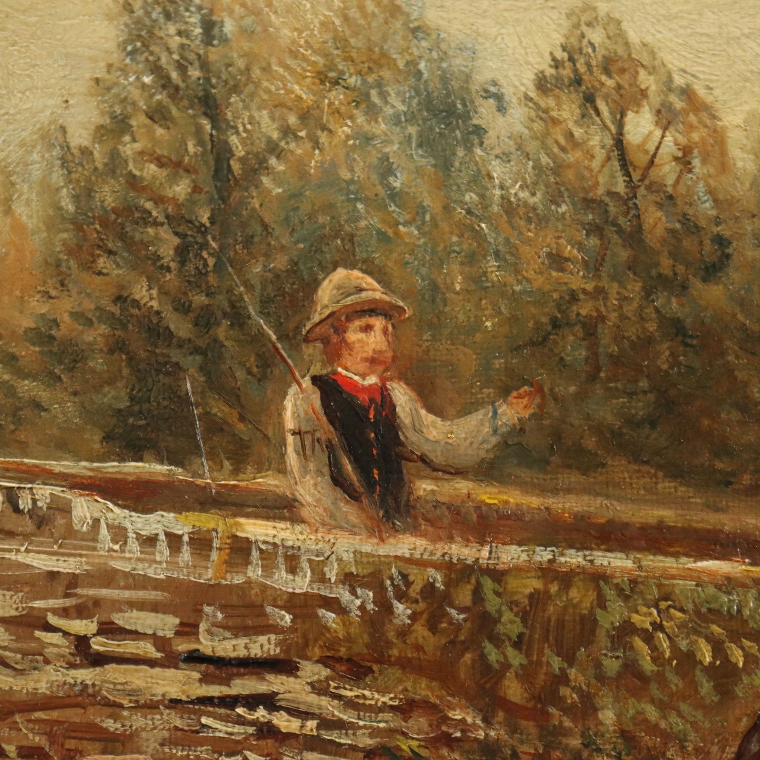 Antique Painting Landscape With Cows Oil On Canvas 1886 photo 430.0