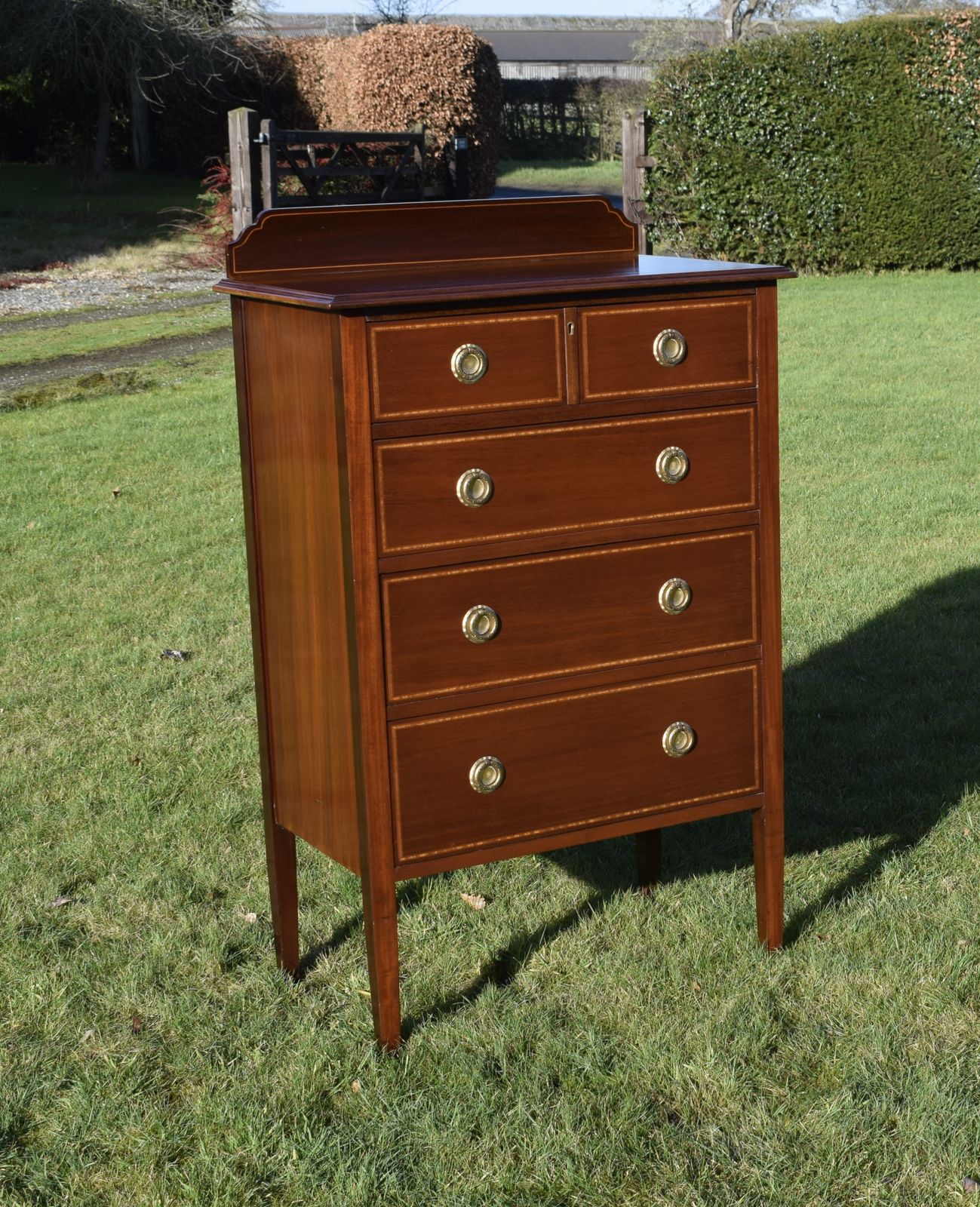 Edwardian Mahogany Inlaid Chest Of Drawers