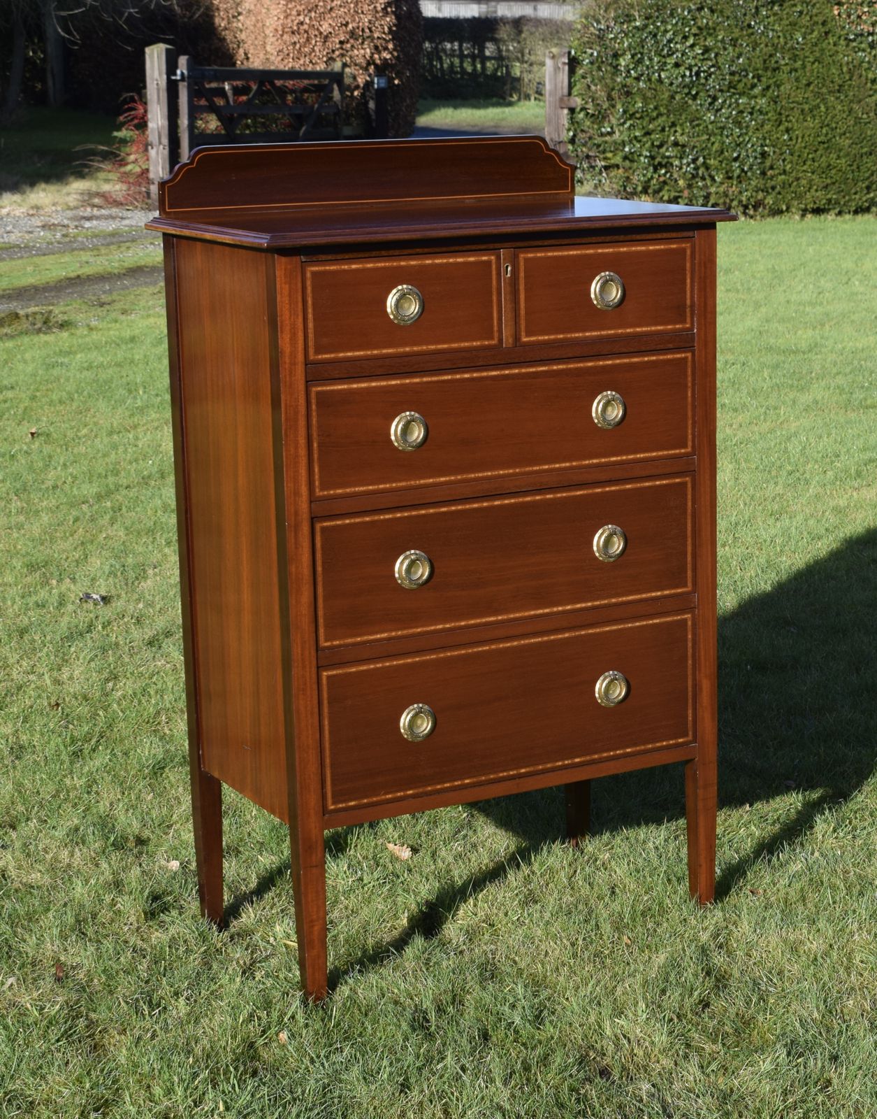 Edwardian Mahogany Inlaid Chest Of Drawers photo furniture